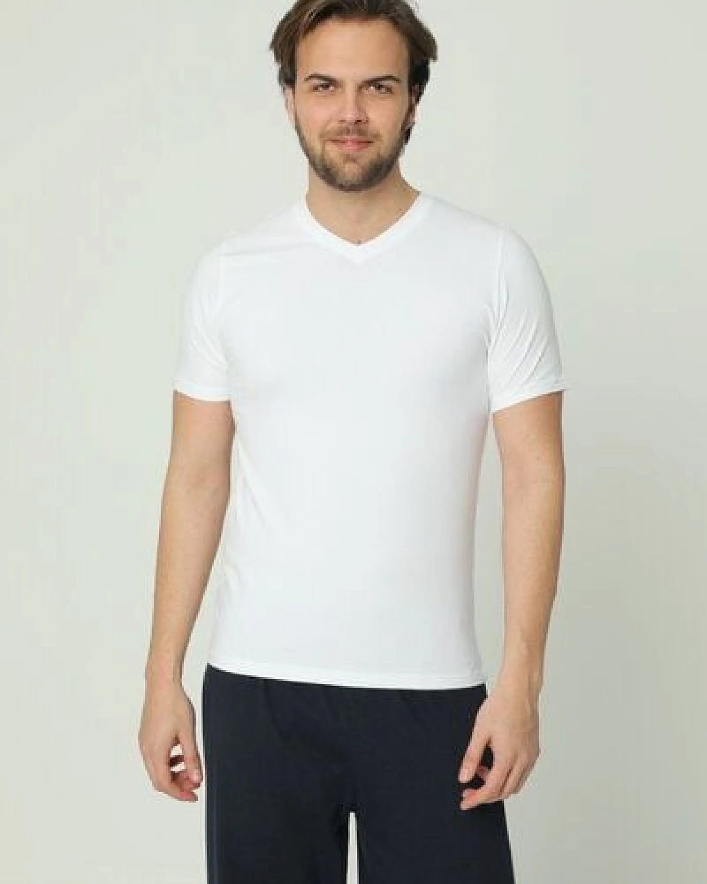 Bruno Barella "3er Pack" GOTS zertifizierte Biobaumwolle Herren T-Shirt – Ansicht 3