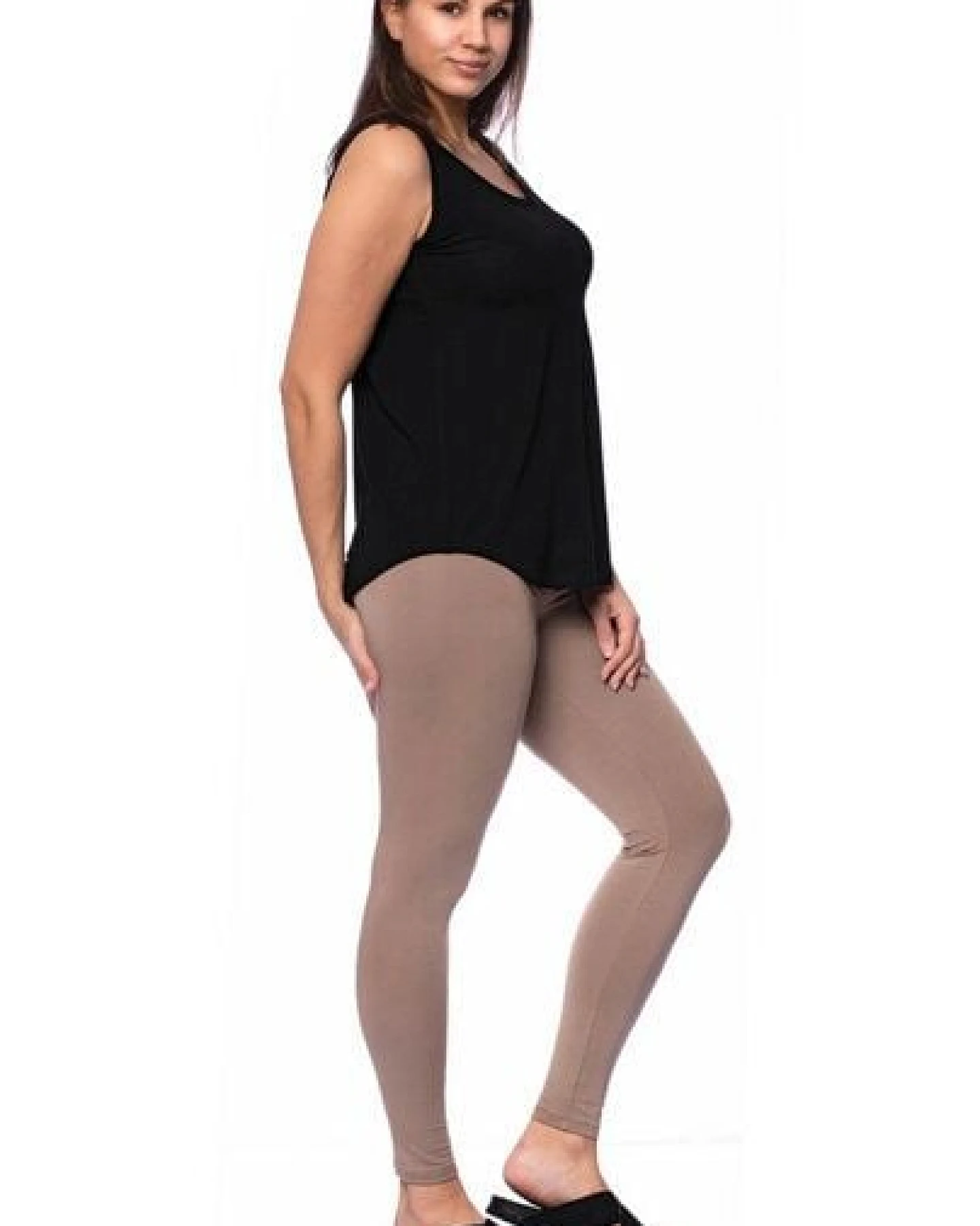 Milchshake High-Waist Basic Leggings aus weichem Modal French-Terry – Ansicht 2