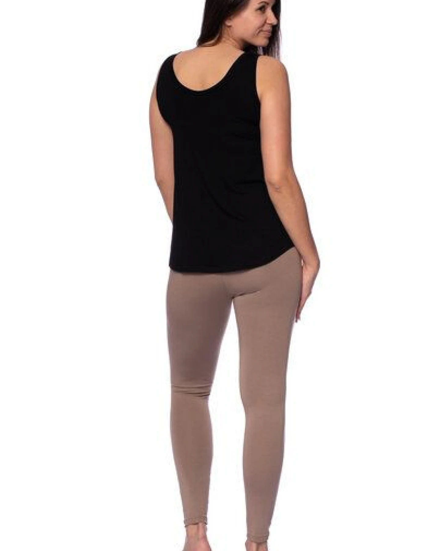 Milchshake High-Waist Basic Leggings aus weichem Modal French-Terry – Ansicht 3
