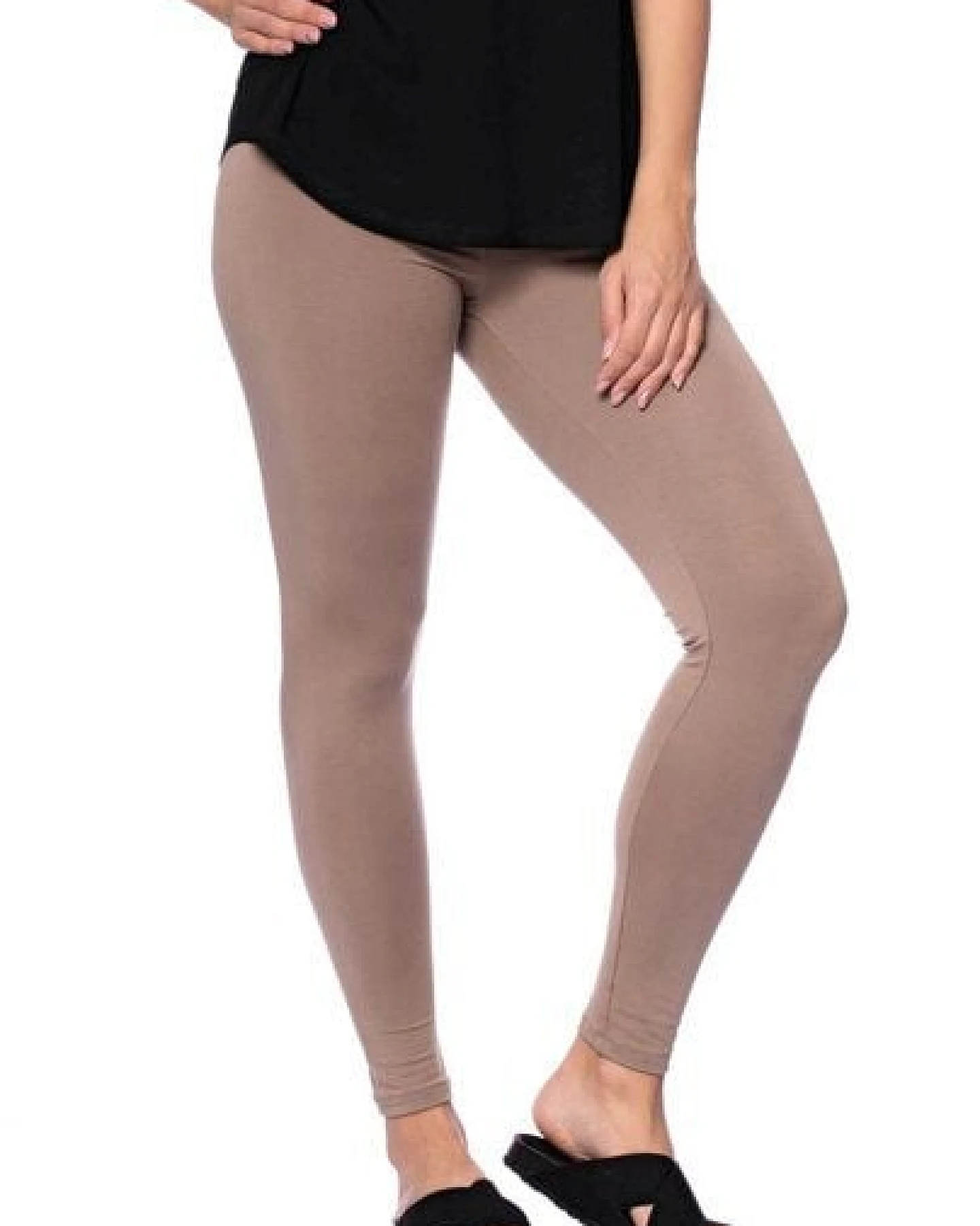 Milchshake High-Waist Basic Leggings aus weichem Modal French-Terry – Ansicht 3