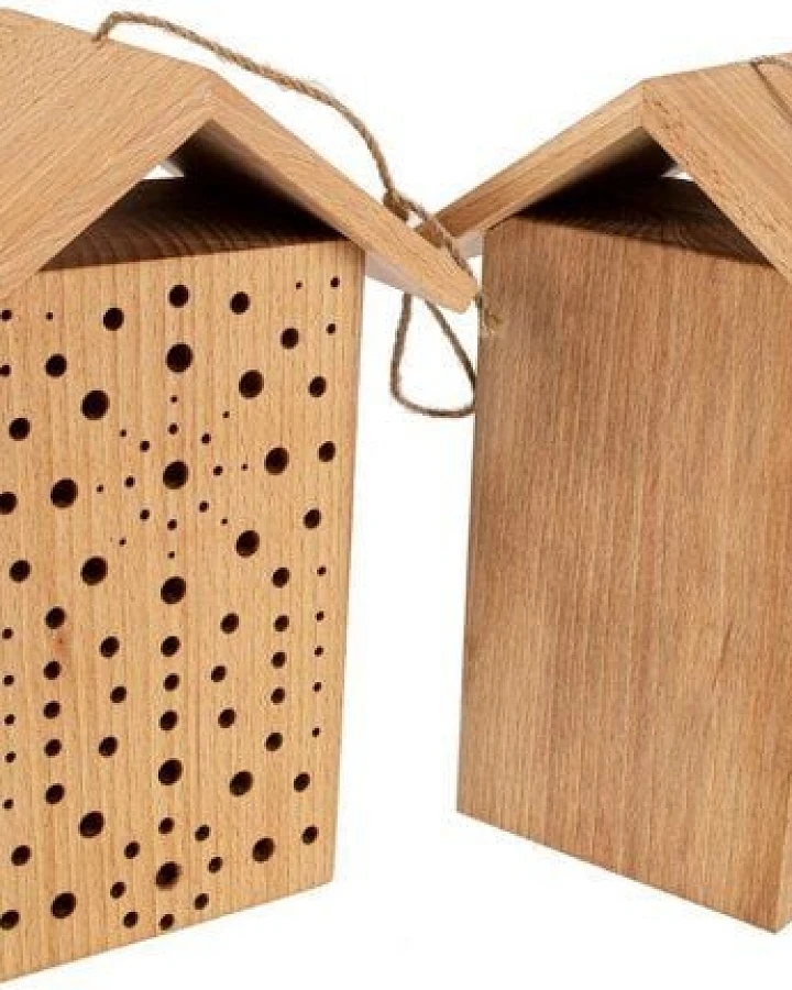 ReineNatur Bienenhotel - Insektenhotel – aus massivem Buchenholz Größe:25x18x9 cm