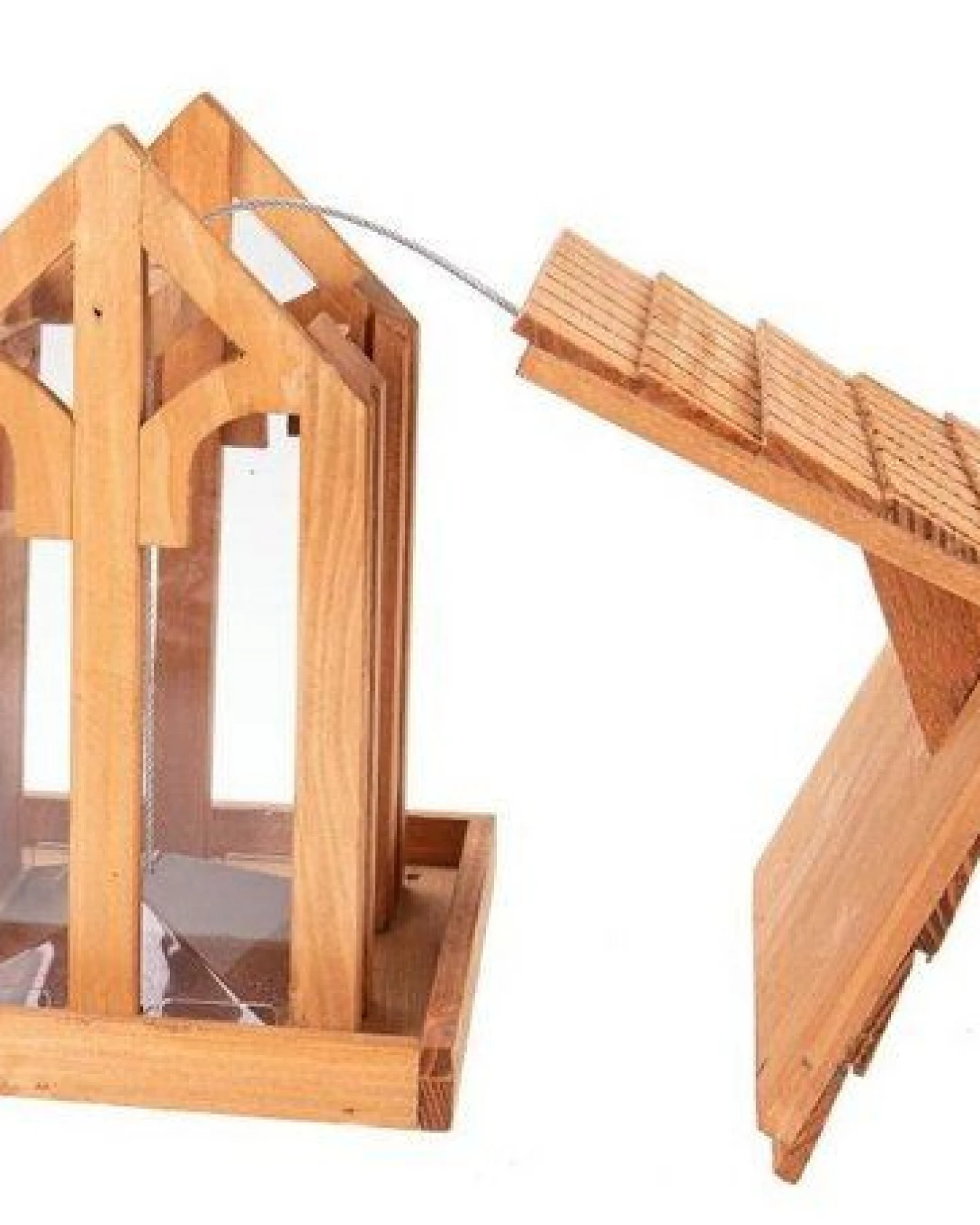 ReineNatur Vogelfutterhaus aus Kiefernholz geölt - mit Rundbogenfenster - Wetterfest – Ansicht 2