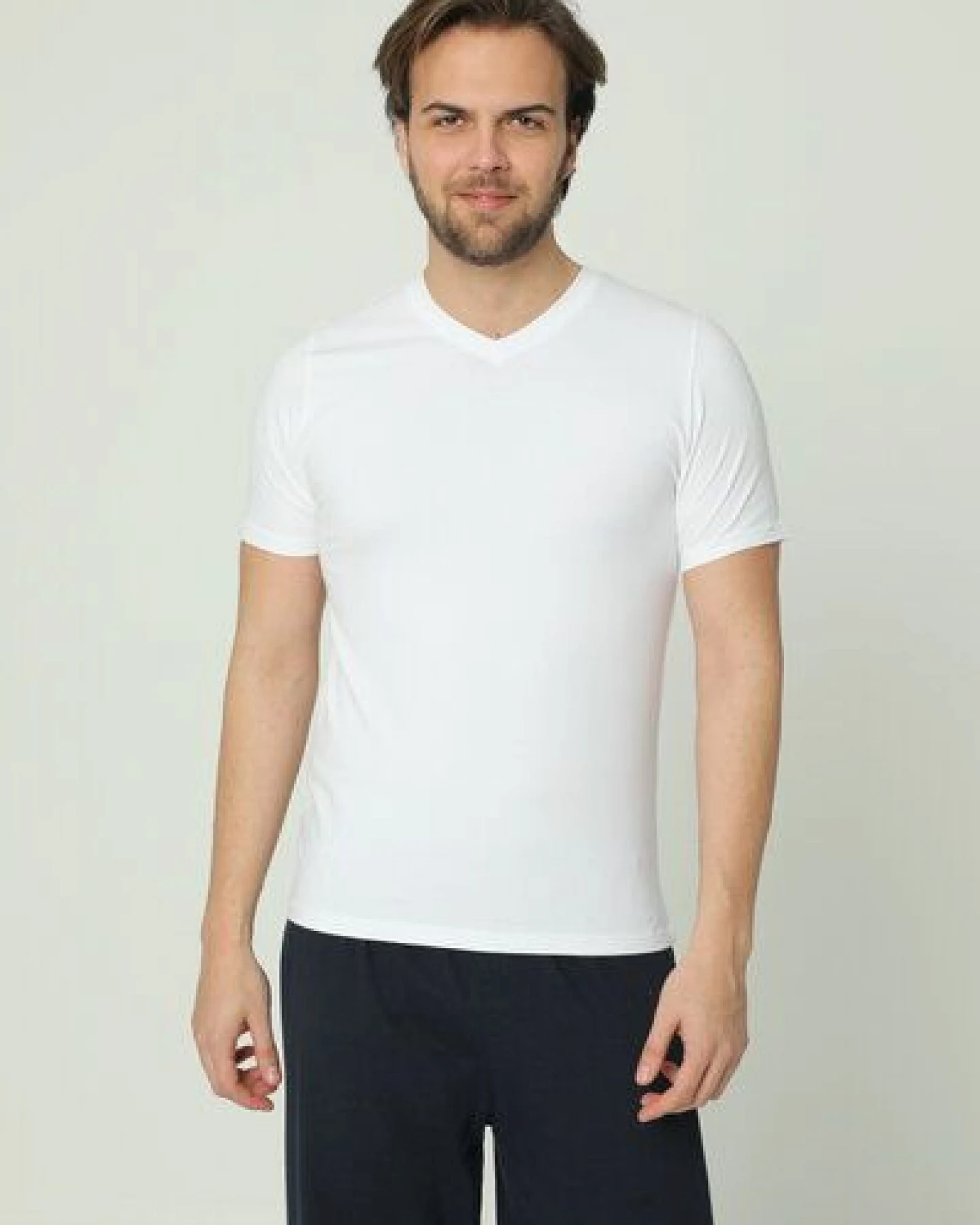 Bruno Barella "3er Pack" GOTS zertifizierte Biobaumwolle Herren T-Shirt – Ansicht 3