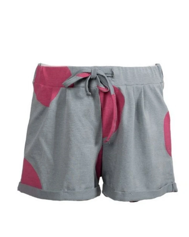 CORA happywear Mädchen Hose aus Bio-Baumwoll "Lucia" grau mit rosa Tupfen