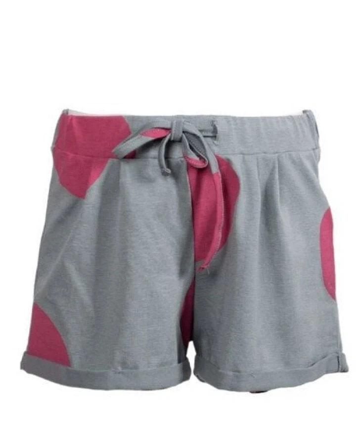 CORA happywear Mädchen Hose aus Bio-Baumwoll "Lucia" grau mit rosa Tupfen