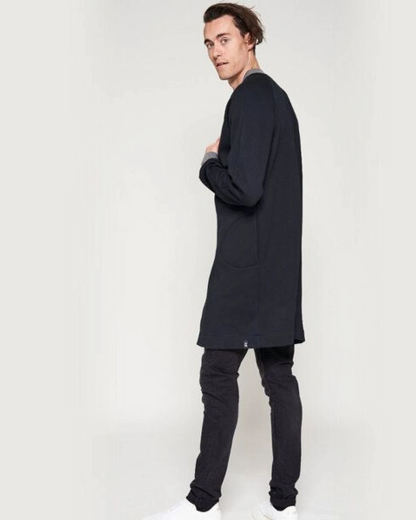 LUMEN organic Mantel SWEAT schwarz/grau – Ansicht 2