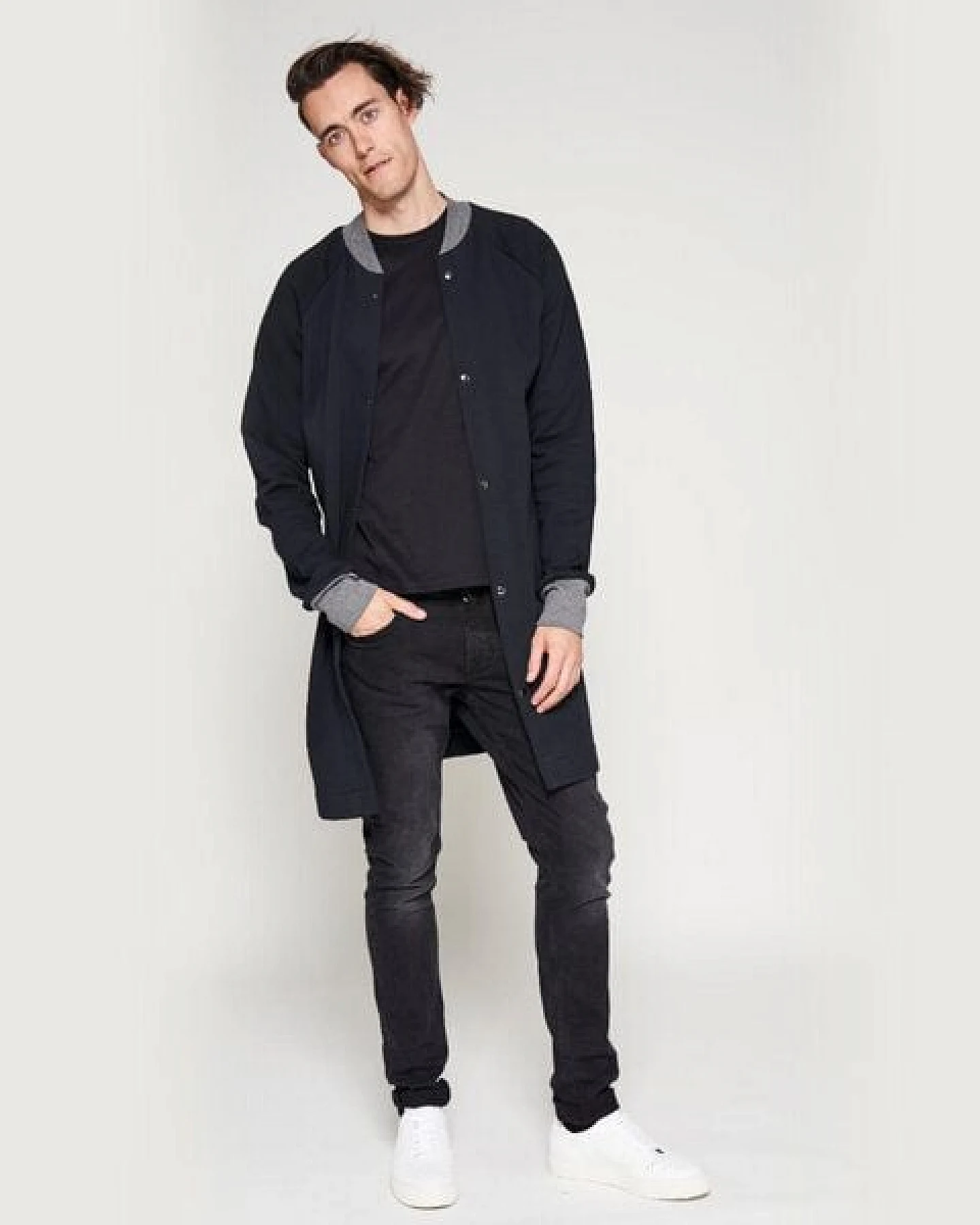 LUMEN organic Mantel SWEAT schwarz/grau – Ansicht 3