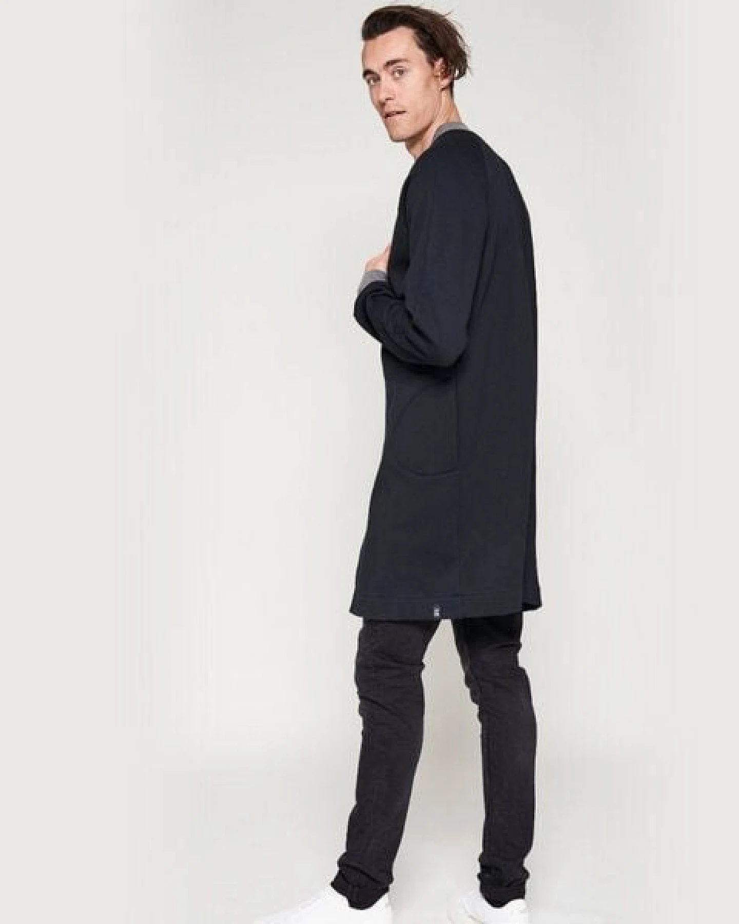 LUMEN organic Mantel SWEAT schwarz/grau – Ansicht 3