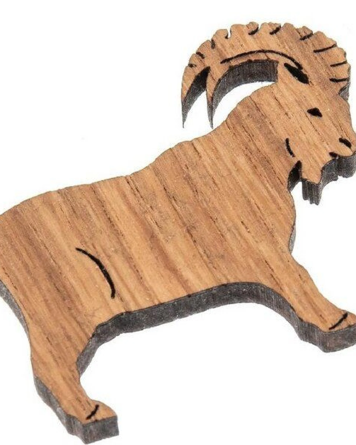 ReineNatur Steinbock Magnet aus Eichenholz geölt - 4er-Set – Ansicht 3