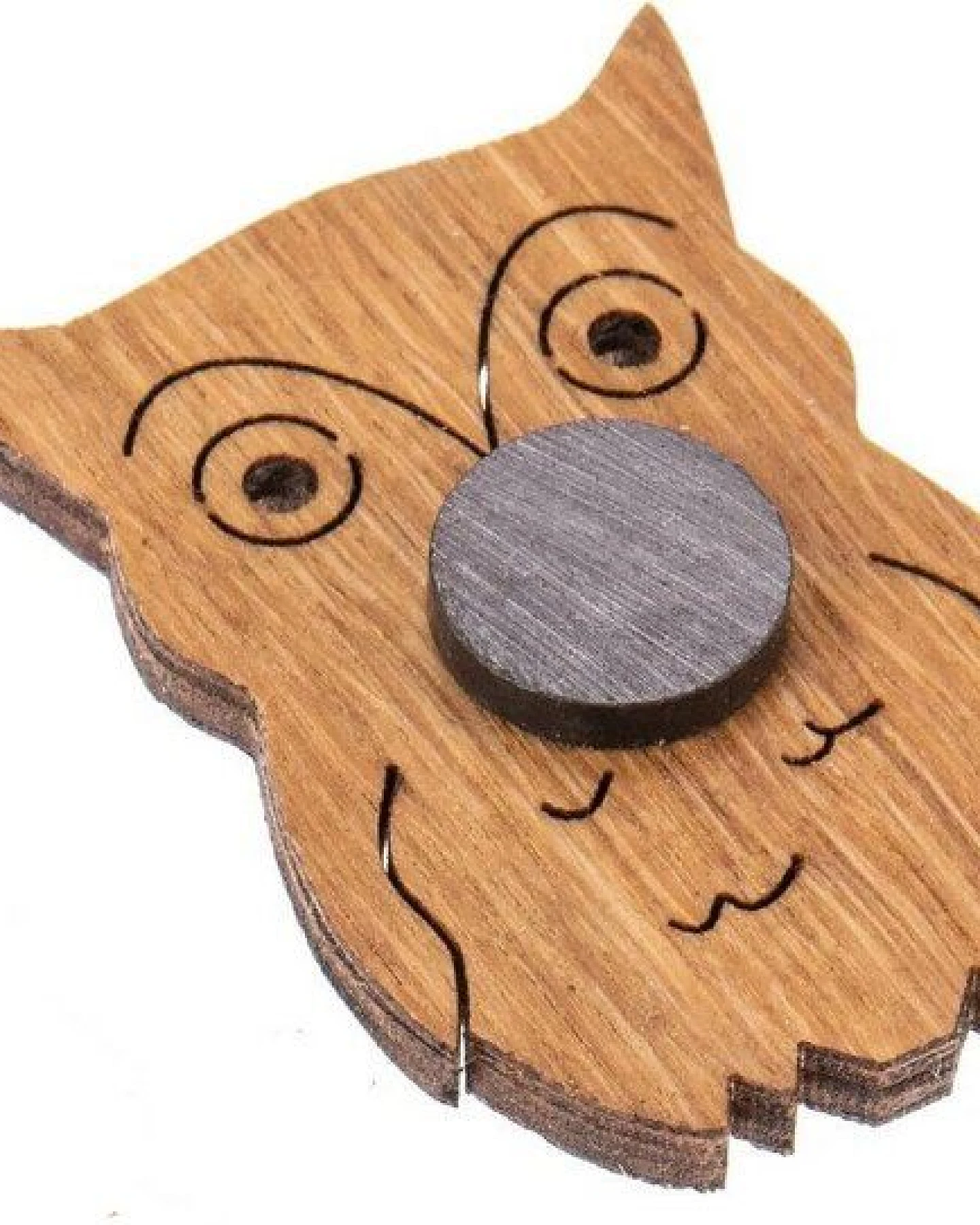 ReineNatur Eulen Magnet aus Eichenholz geölt - 4er-Set – Ansicht 2