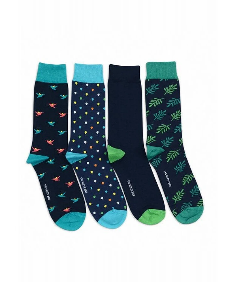 The Arctic Bay Baumwollsocken aus Bio-Baumwolle – Deep Blue Edition (4er Set)