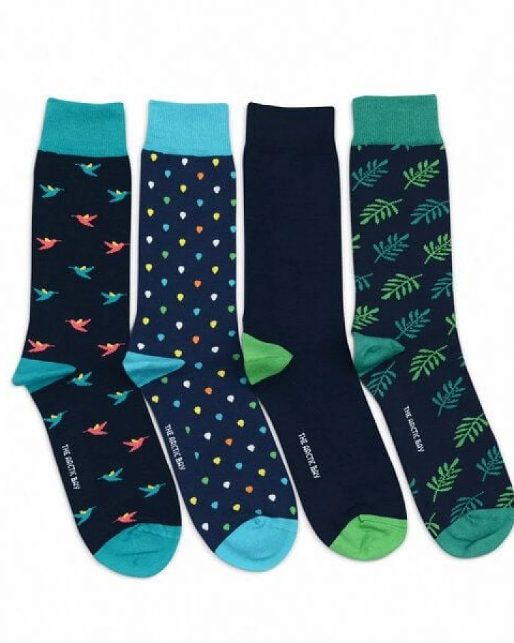 The Arctic Bay Baumwollsocken aus Bio-Baumwolle – Deep Blue Edition (4er Set)