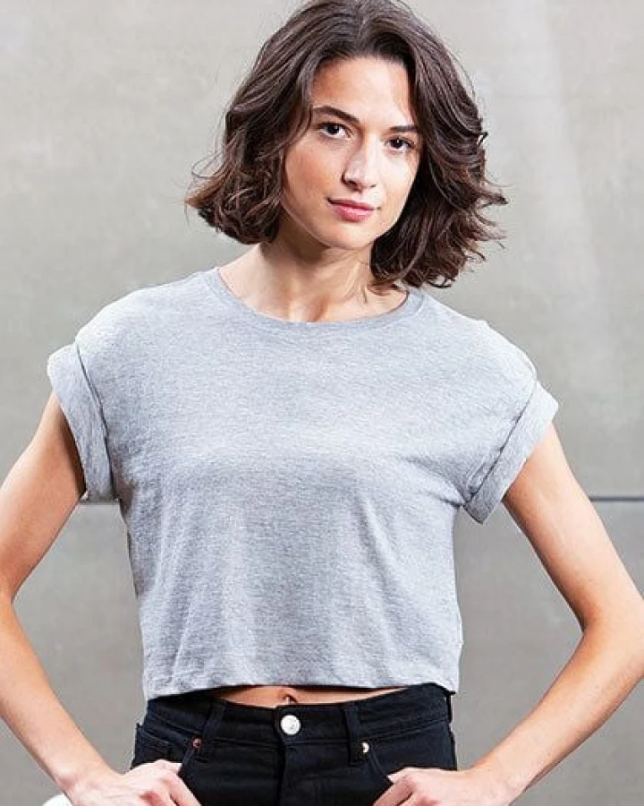 Mantis Damen T-Shirt Cropped Bauchfrei kurz