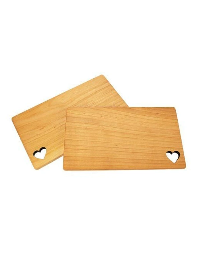 ReineNatur Herz Brettchen aus Kirschholz – Größe: 26x15x1 cm