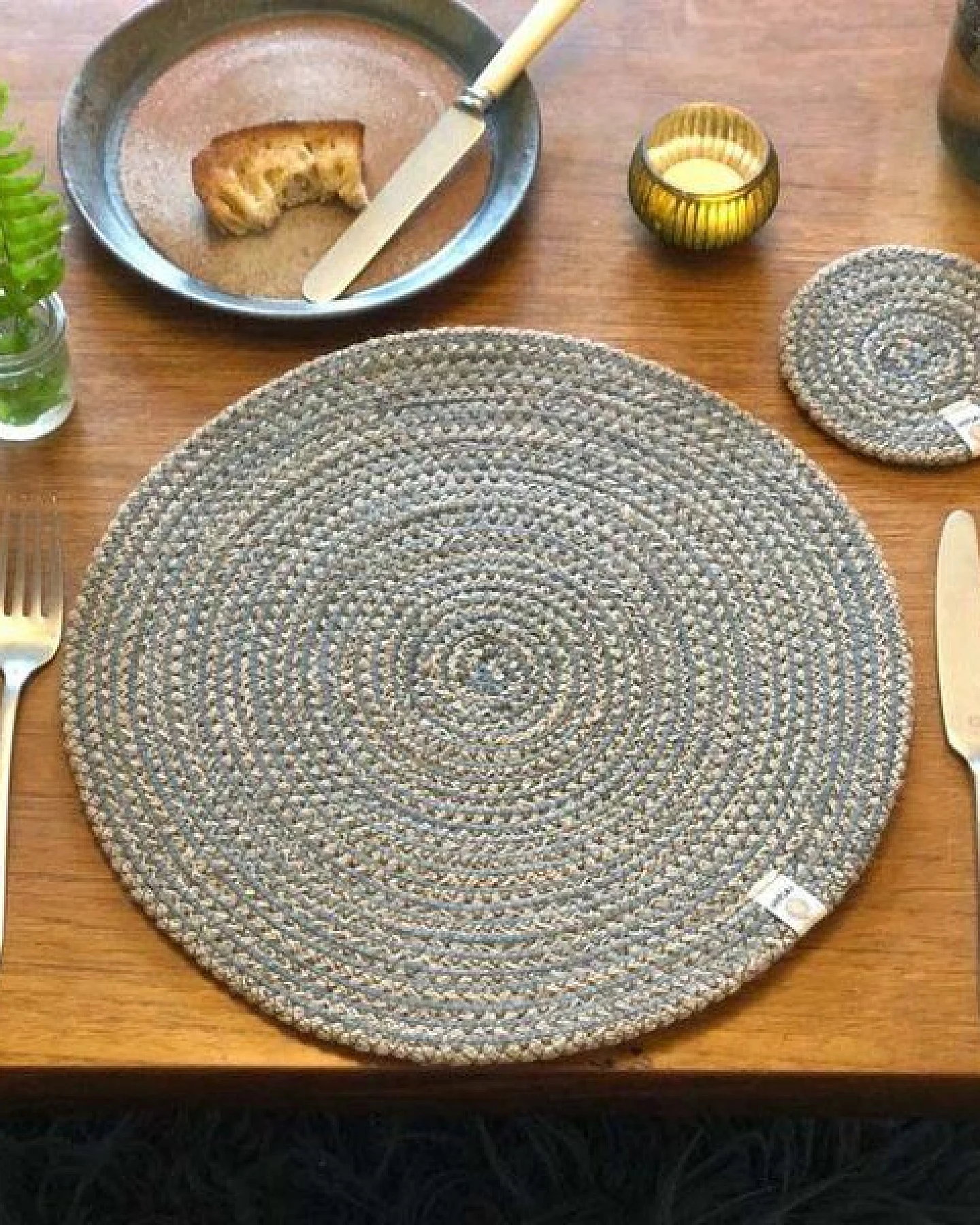 reSpiin Runde Jute Tischmatte Spiraldesign Ø 32cm – Ansicht 3
