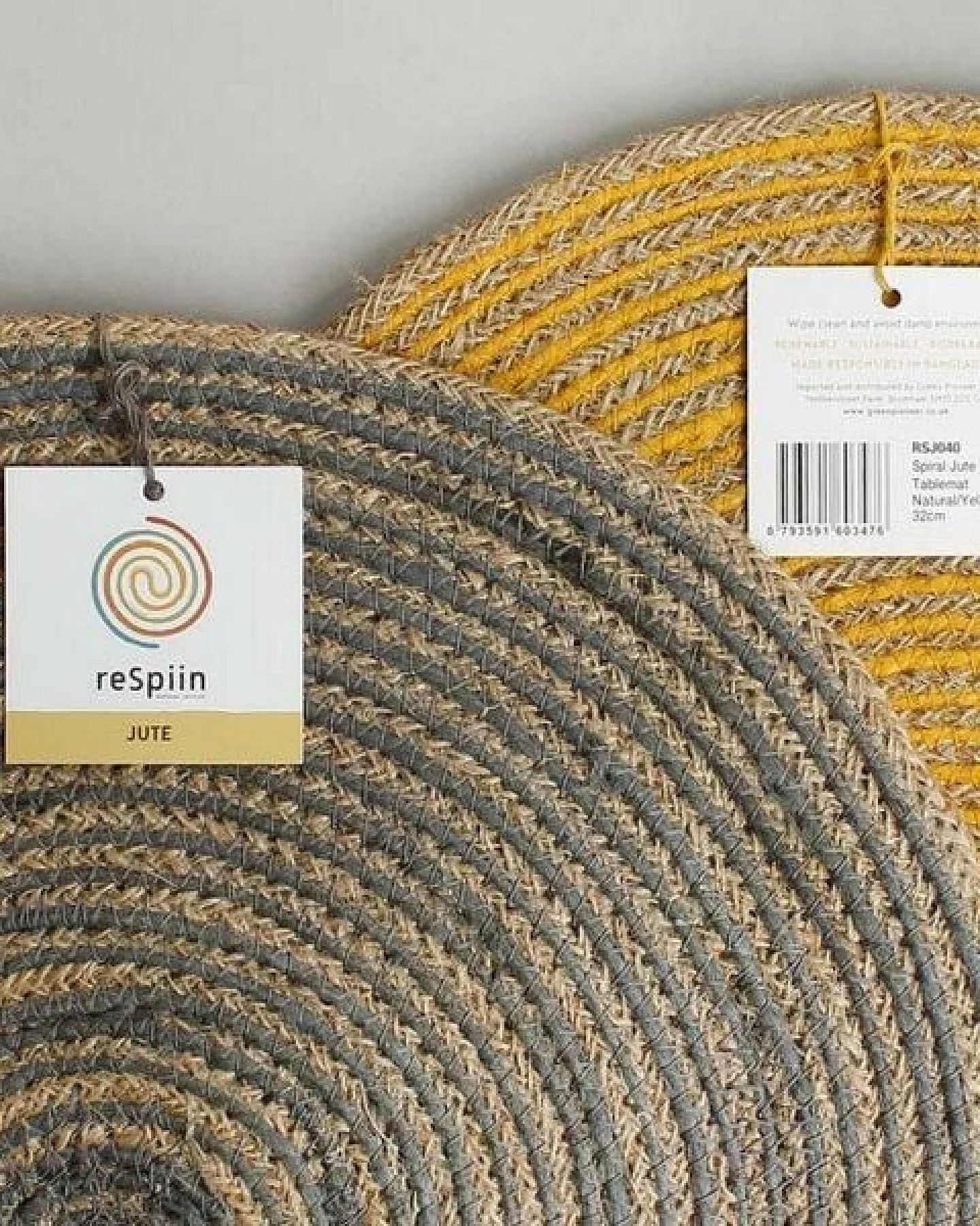 reSpiin Runde Jute Tischmatte Spiraldesign Ø 32cm – Ansicht 4