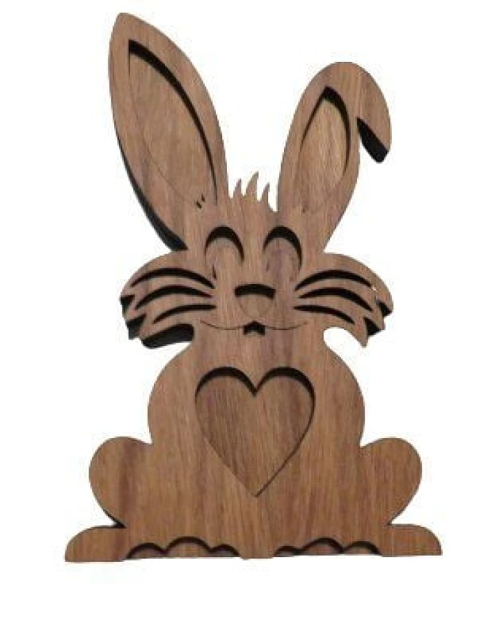 ReineNatur Osterhase aus Schichtholz – Eichenholz geölt – Größe: 16,5 x 10,5 x 1 cm
