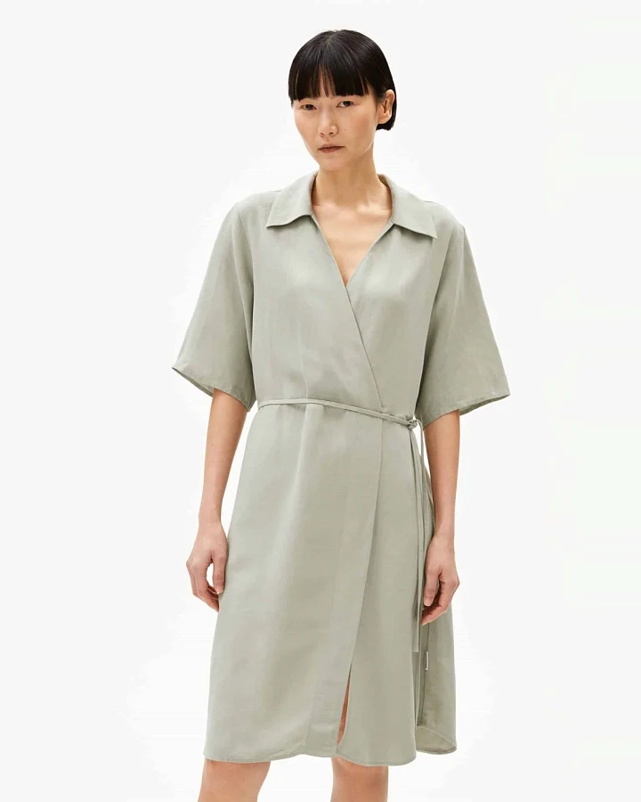 ARMEDANGELS Damen vegan Kleid Femnaami Lino Grün