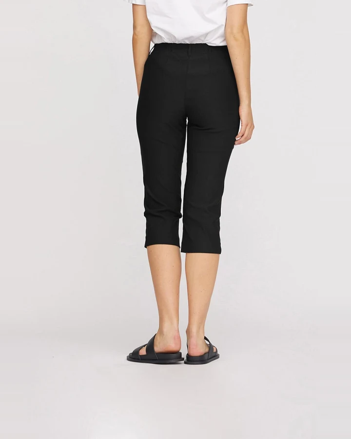 LAURIE Damen vegan Hose Taylor Regular Capri Ml Schwarz