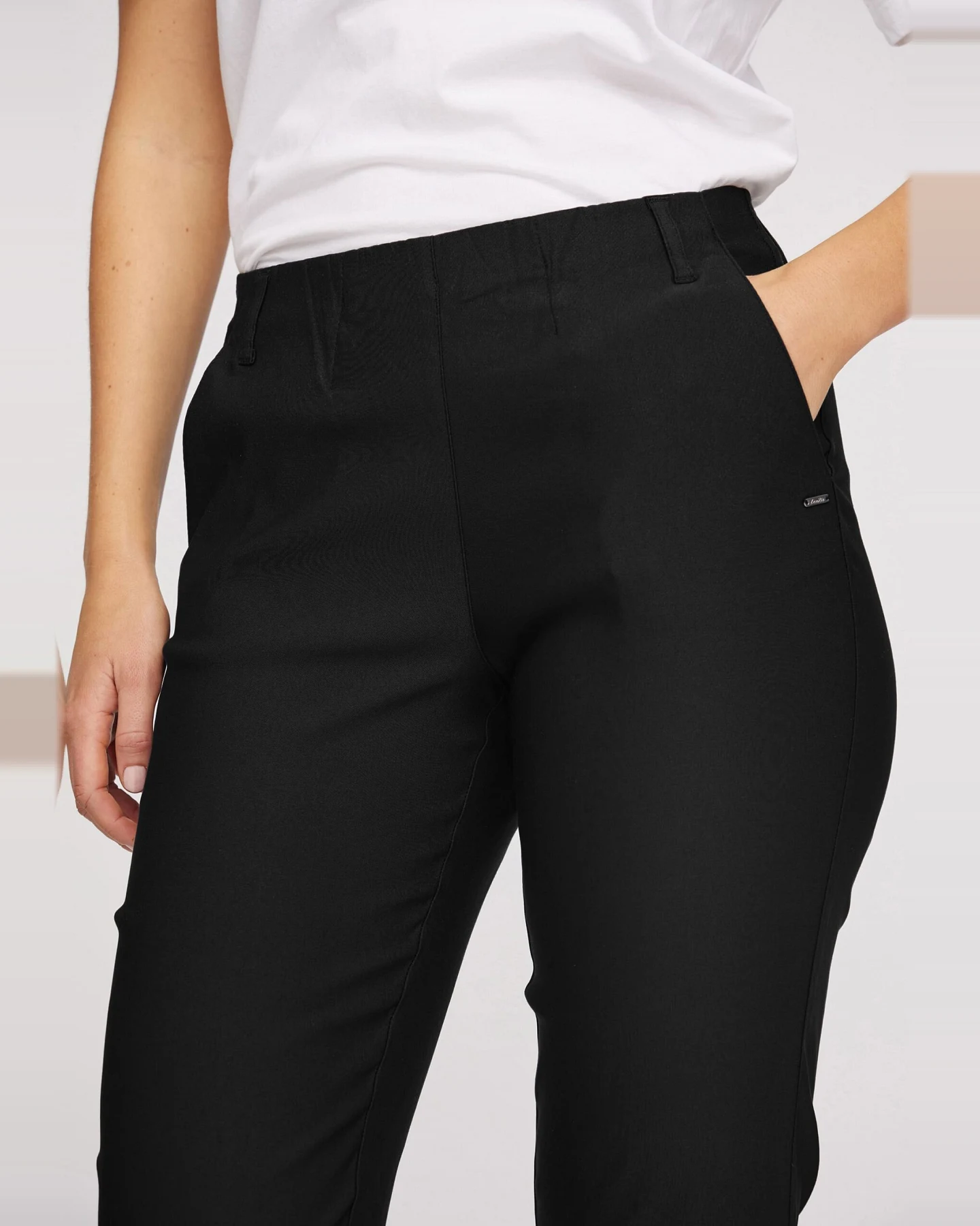 LAURIE Damen vegan Hose Taylor Regular Capri Ml Schwarz – Ansicht 2