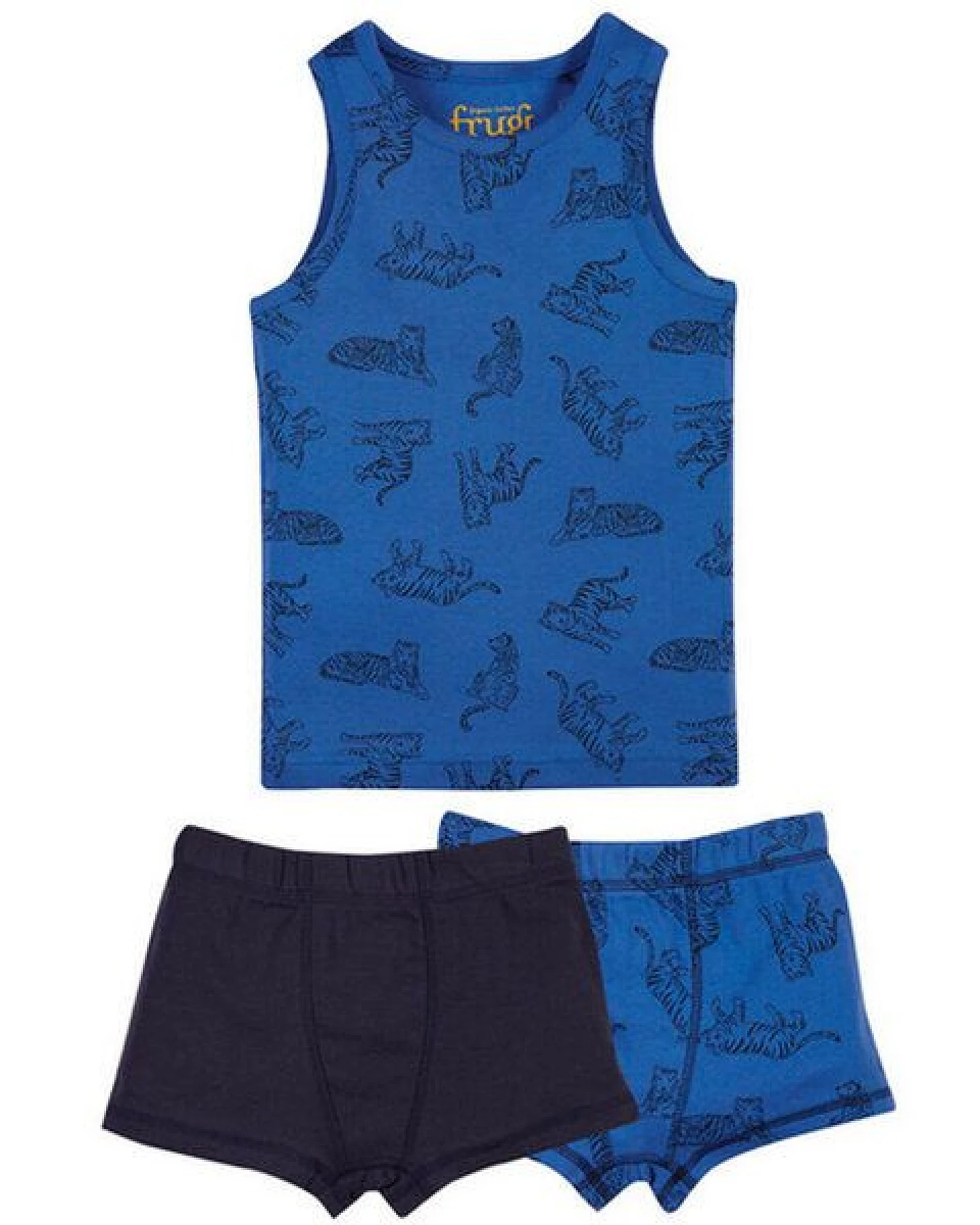 Frugi Unterwäscheset mit Tigerprint - 2x Hose und 1x Hemd für Jungs – Ansicht 2