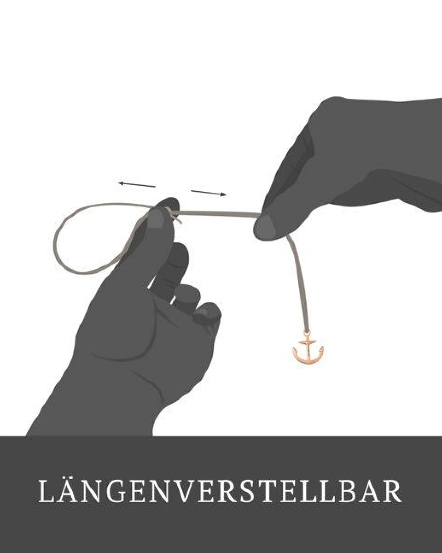 Classygood. Anker Armband Edelstahl - Rosègold - Alcantara-Leder Band – Ansicht 4