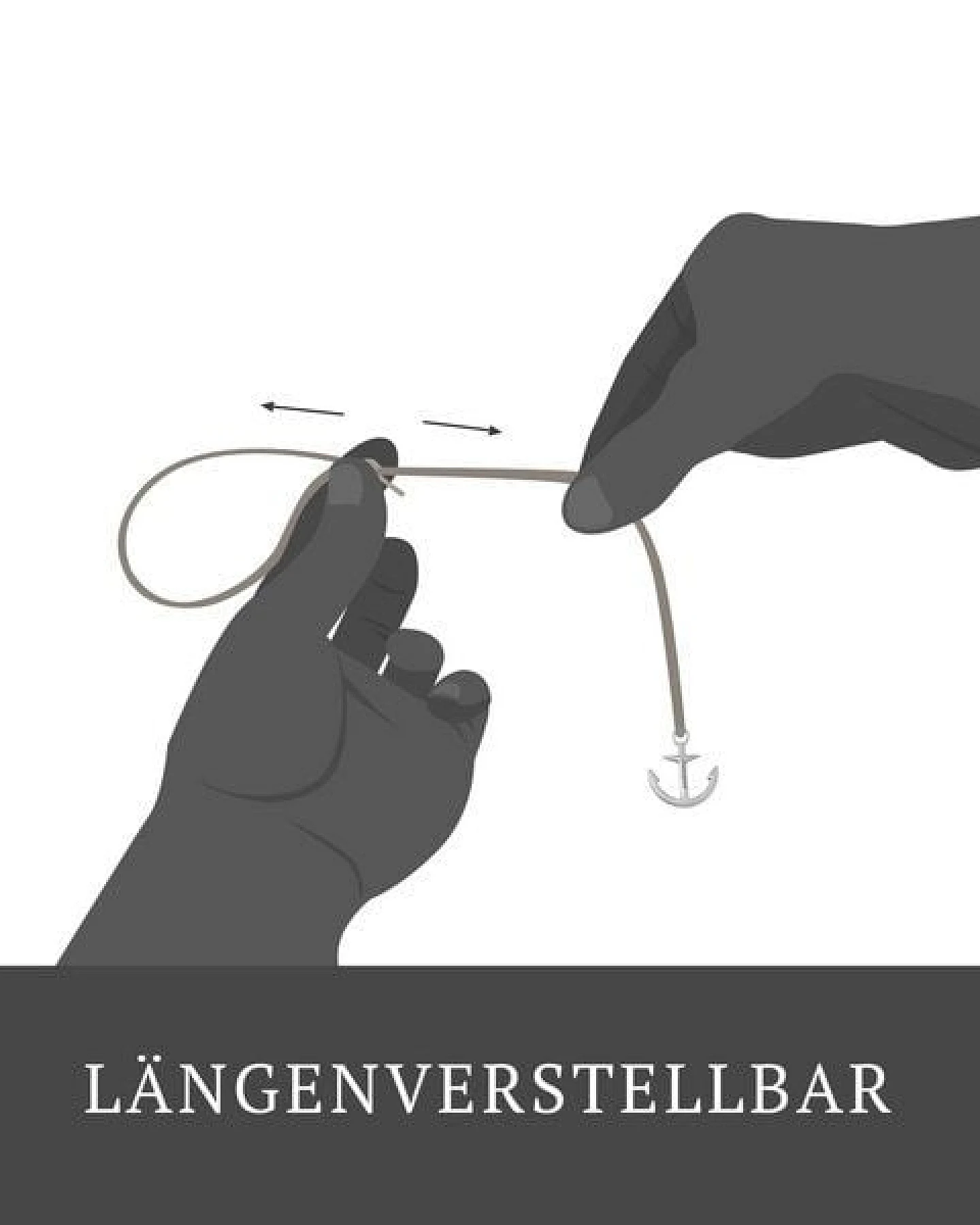 Classygood. Anker Armband Edelstahl - Silber - Alcantara-Leder Band – Ansicht 3