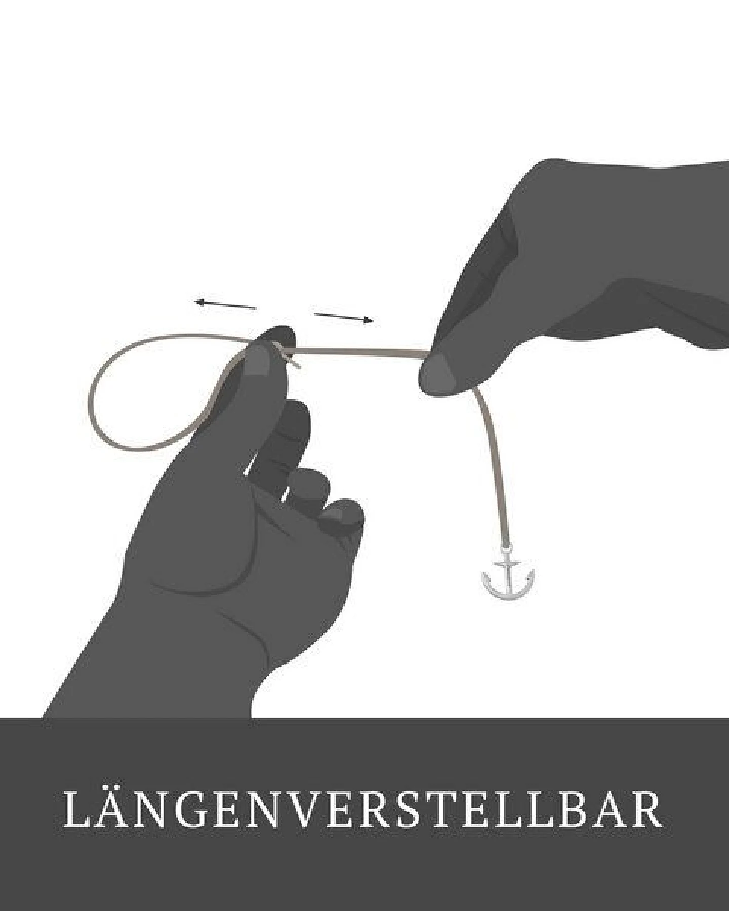 Classygood. Anker Armband Edelstahl - Silber - Alcantara-Leder Band – Ansicht 3