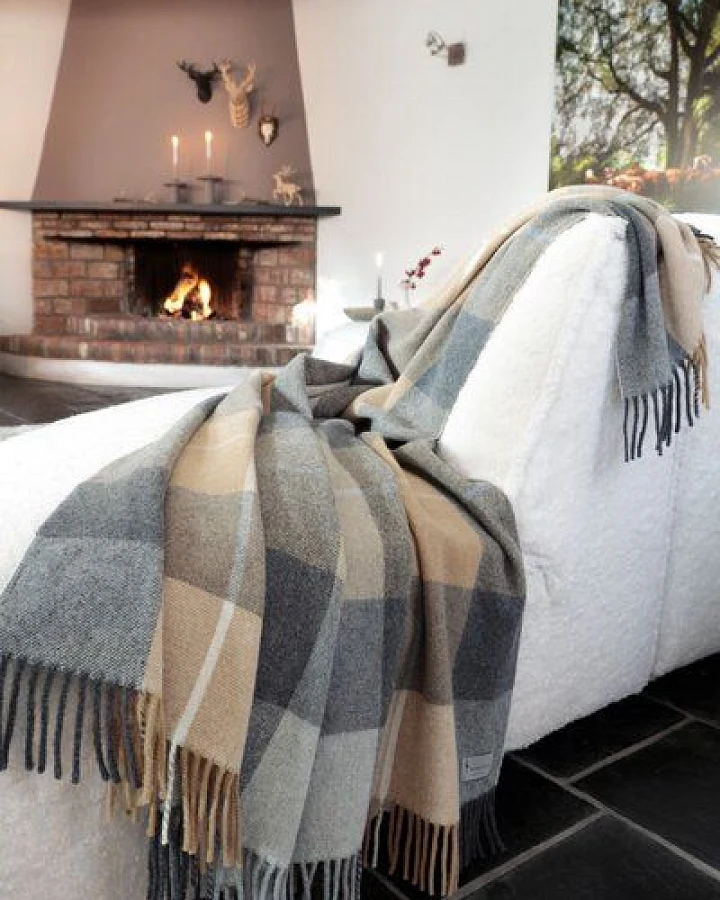 biederlack Plaid Wohndecke Fransenplaid "Quito" 100 % Wolle