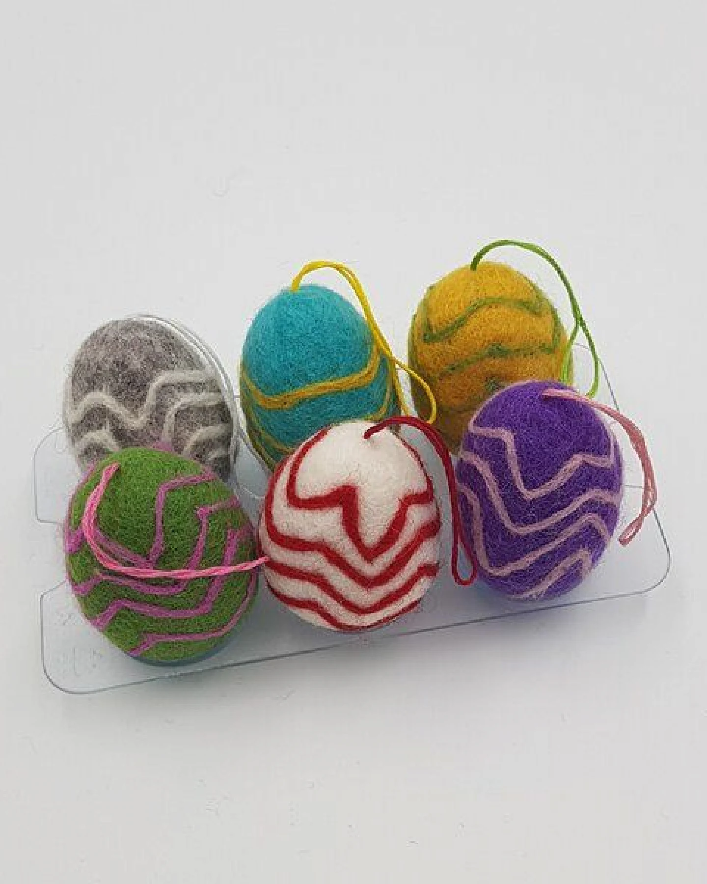 Frida Feeling Filz-Eier "Zig-Zag" 6er Set verschiedene Farben, Ø ca 4,5 cm – Ansicht 2
