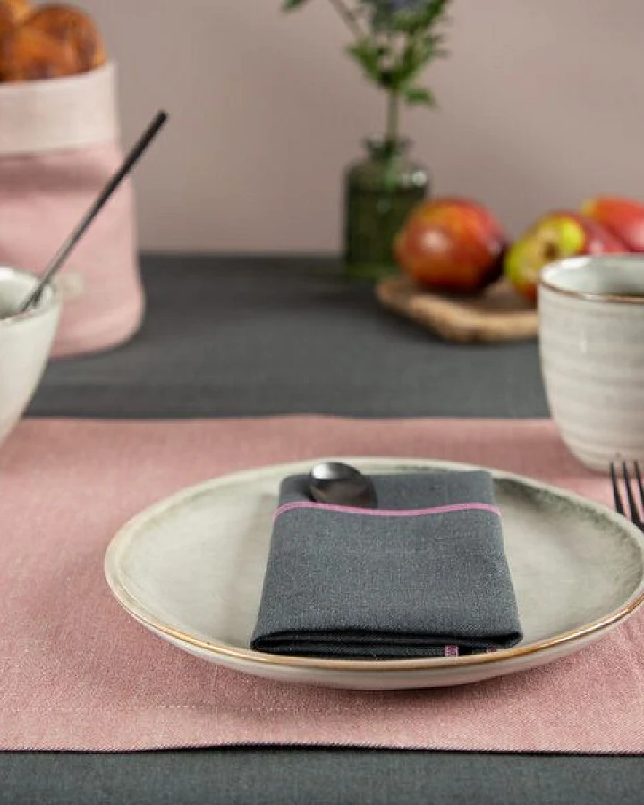 nahtur-design Tischset aus 100% Leinen, Leinendenim