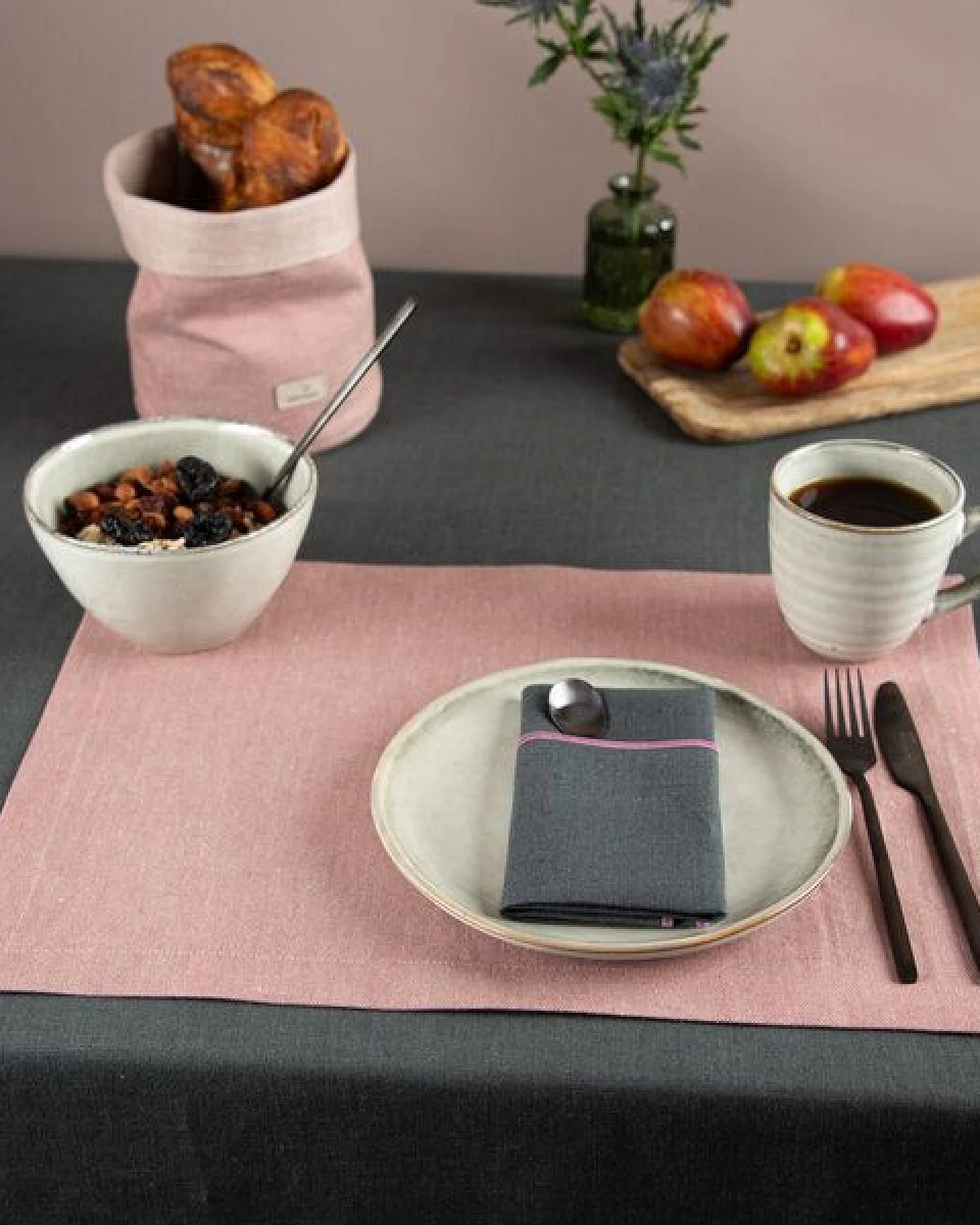 nahtur-design Tischset aus 100% Leinen, Leinendenim – Ansicht 3