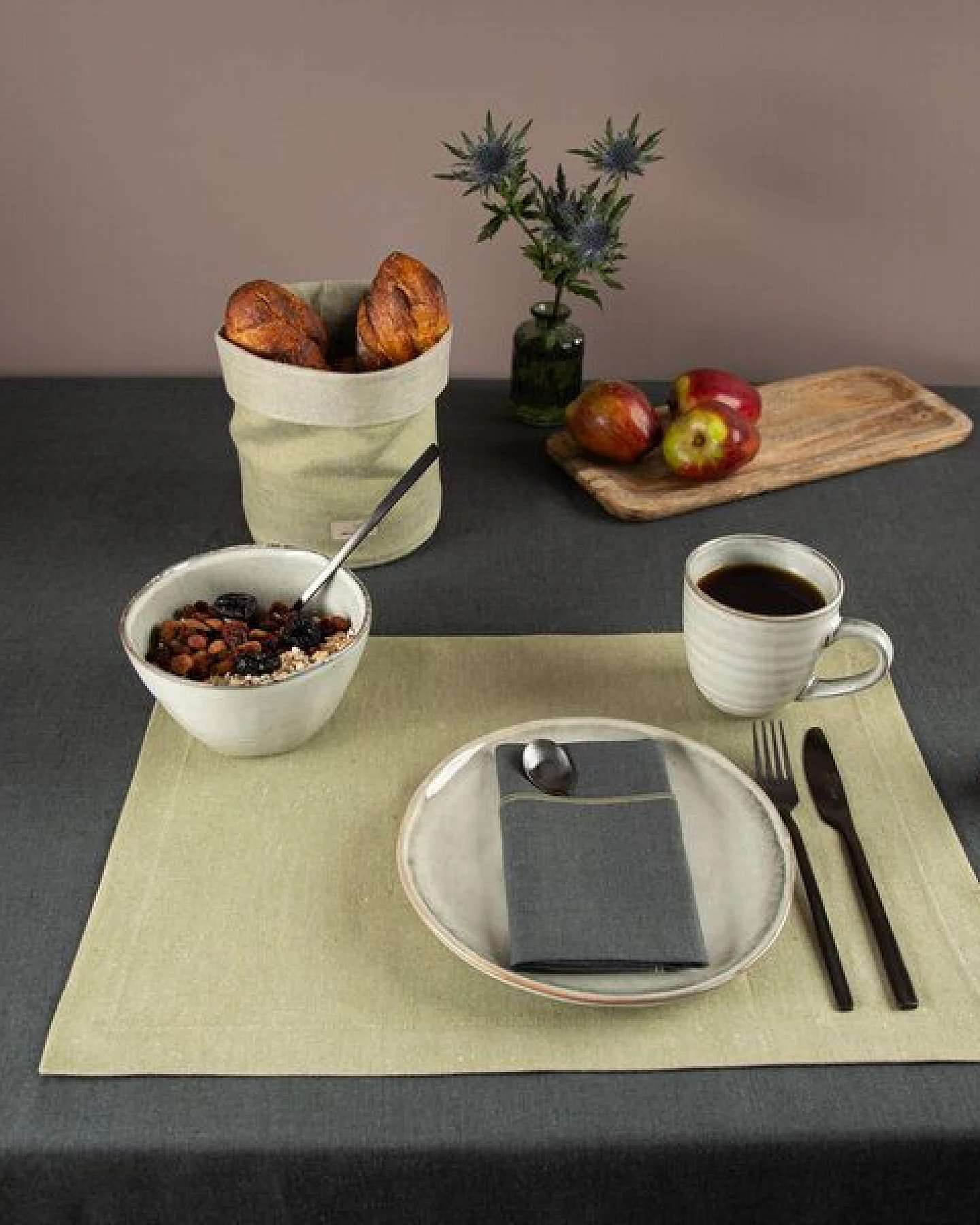 nahtur-design Tischset aus 100% Leinen, Leinendenim – Ansicht 3