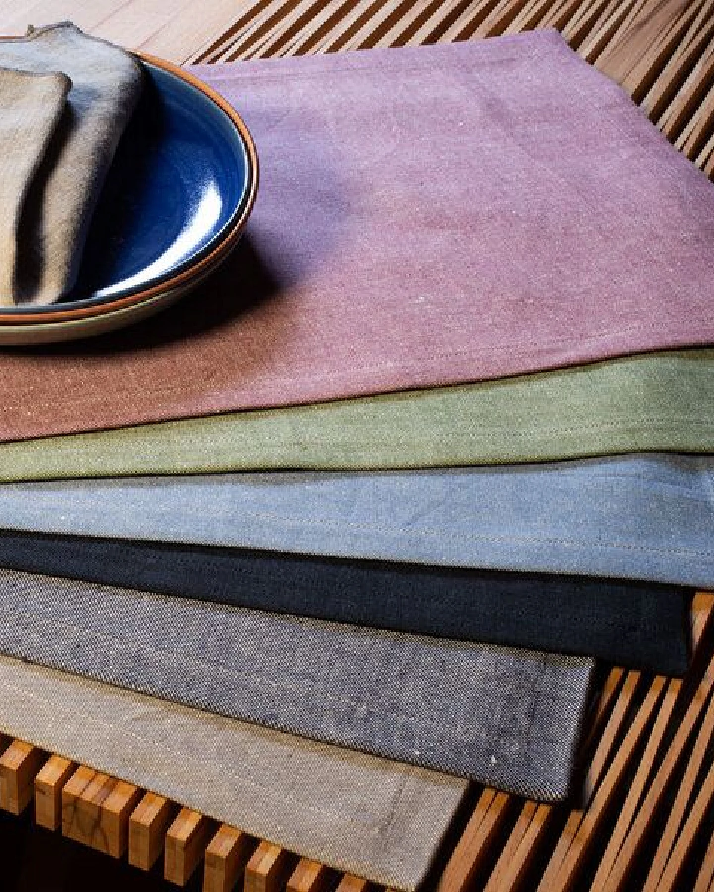 nahtur-design Tischset aus 100% Leinen, Leinendenim – Ansicht 2