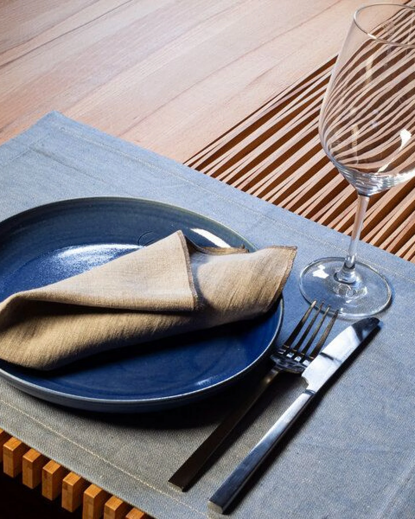 nahtur-design Tischset aus 100% Leinen, Leinendenim – Ansicht 3