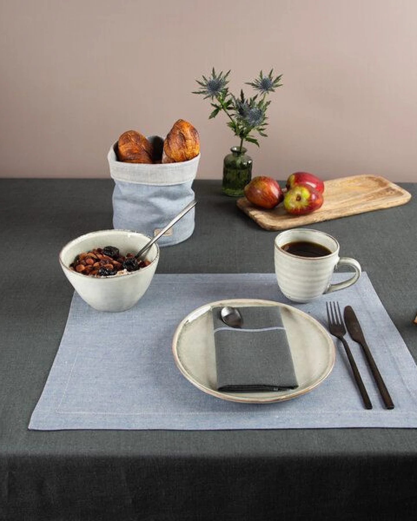 nahtur-design Tischset aus 100% Leinen, Leinendenim – Ansicht 3