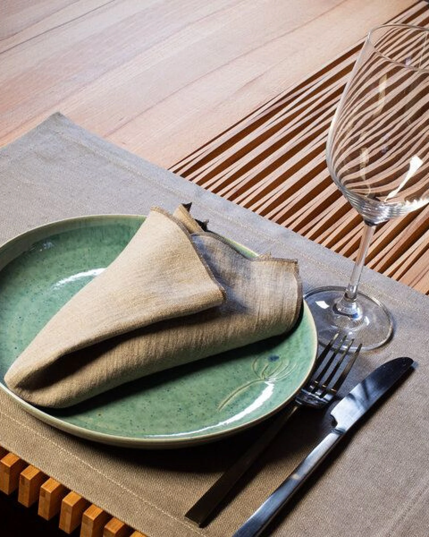 nahtur-design Tischset aus 100% Leinen, Leinendenim – Ansicht 3