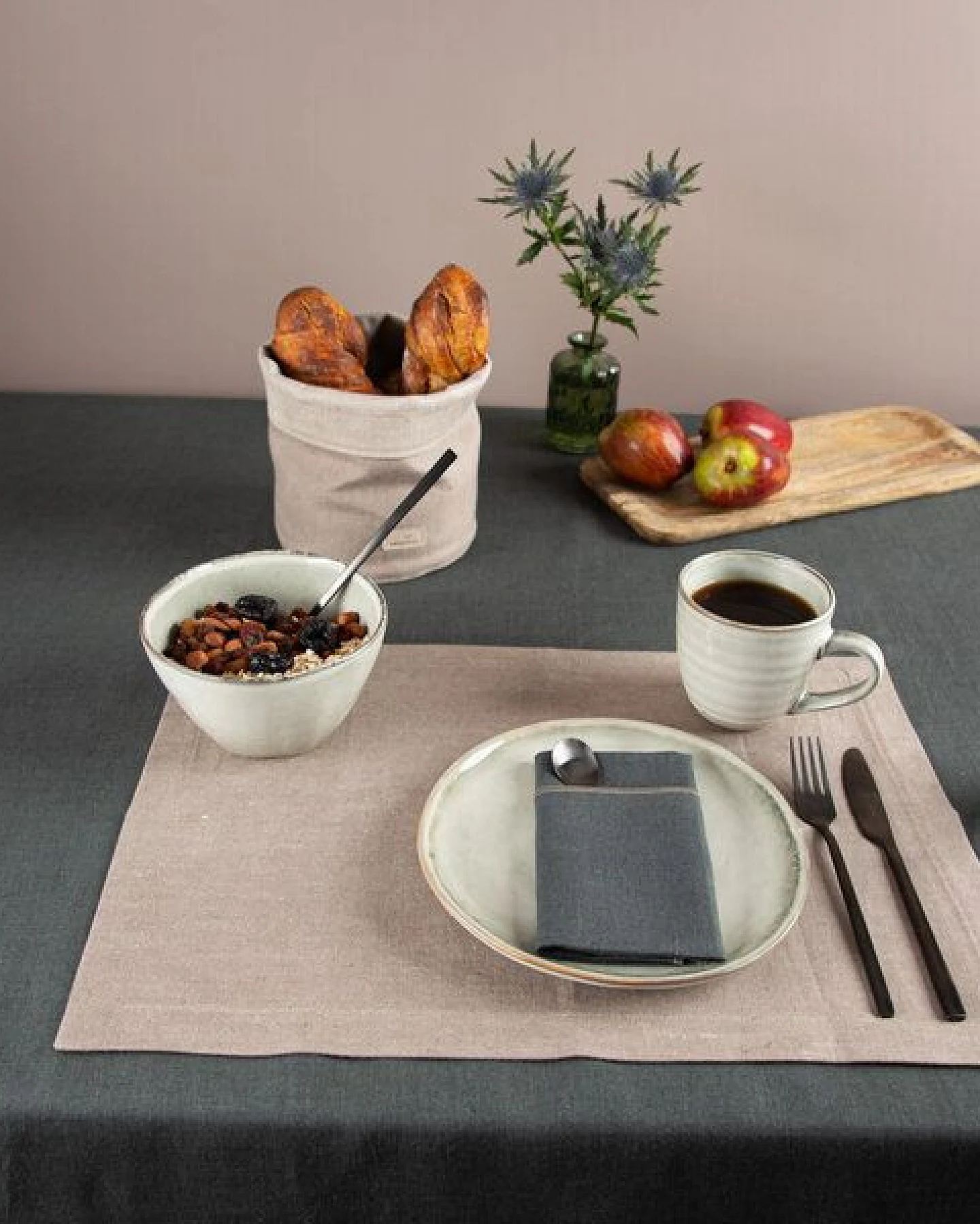 nahtur-design Tischset aus 100% Leinen, Leinendenim – Ansicht 3