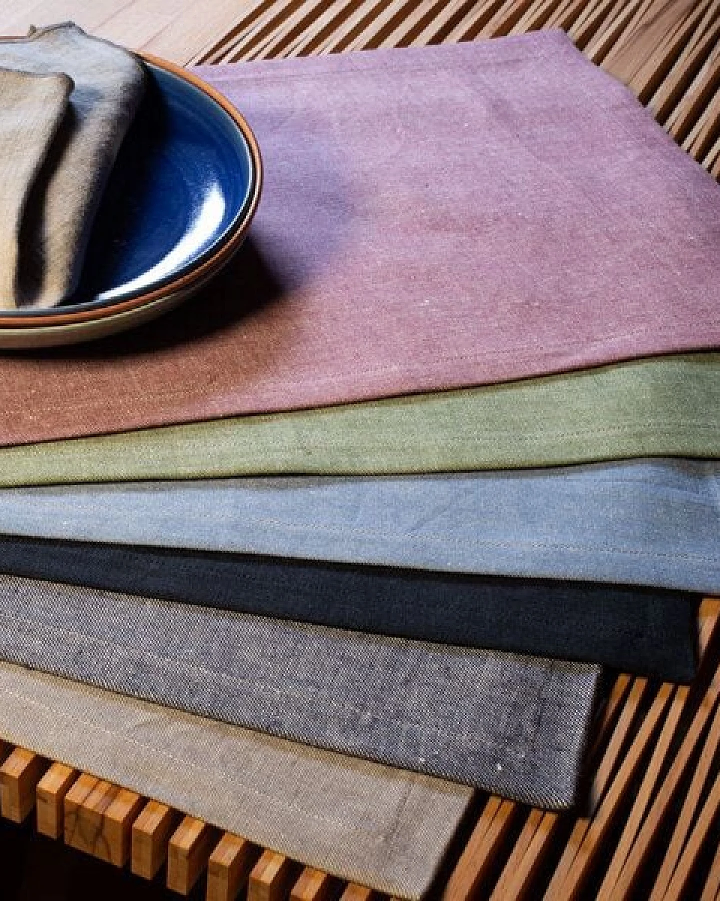 nahtur-design Tischset aus 100% Leinen, Leinendenim – Ansicht 2