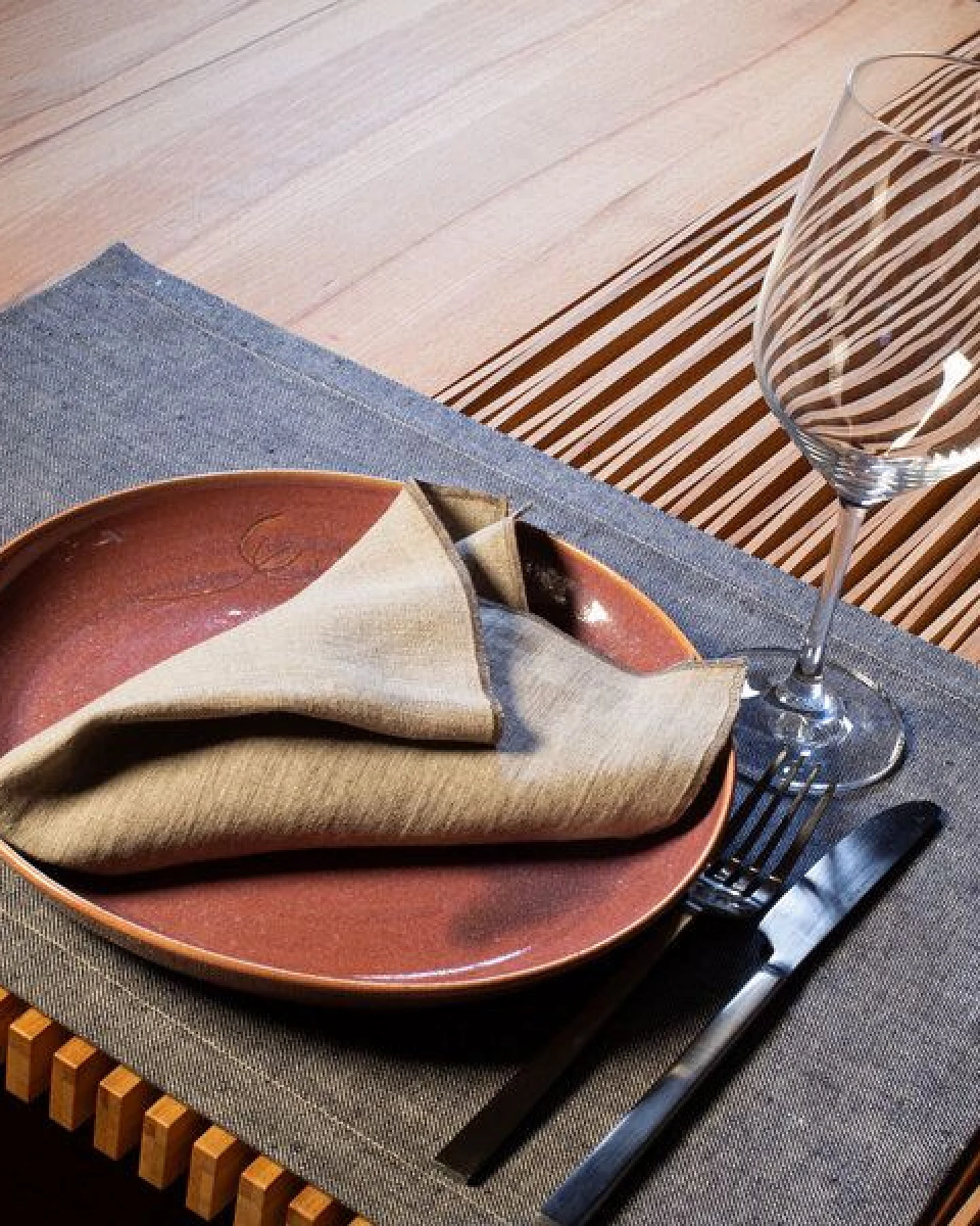 nahtur-design Tischset aus 100% Leinen, Leinendenim – Ansicht 3