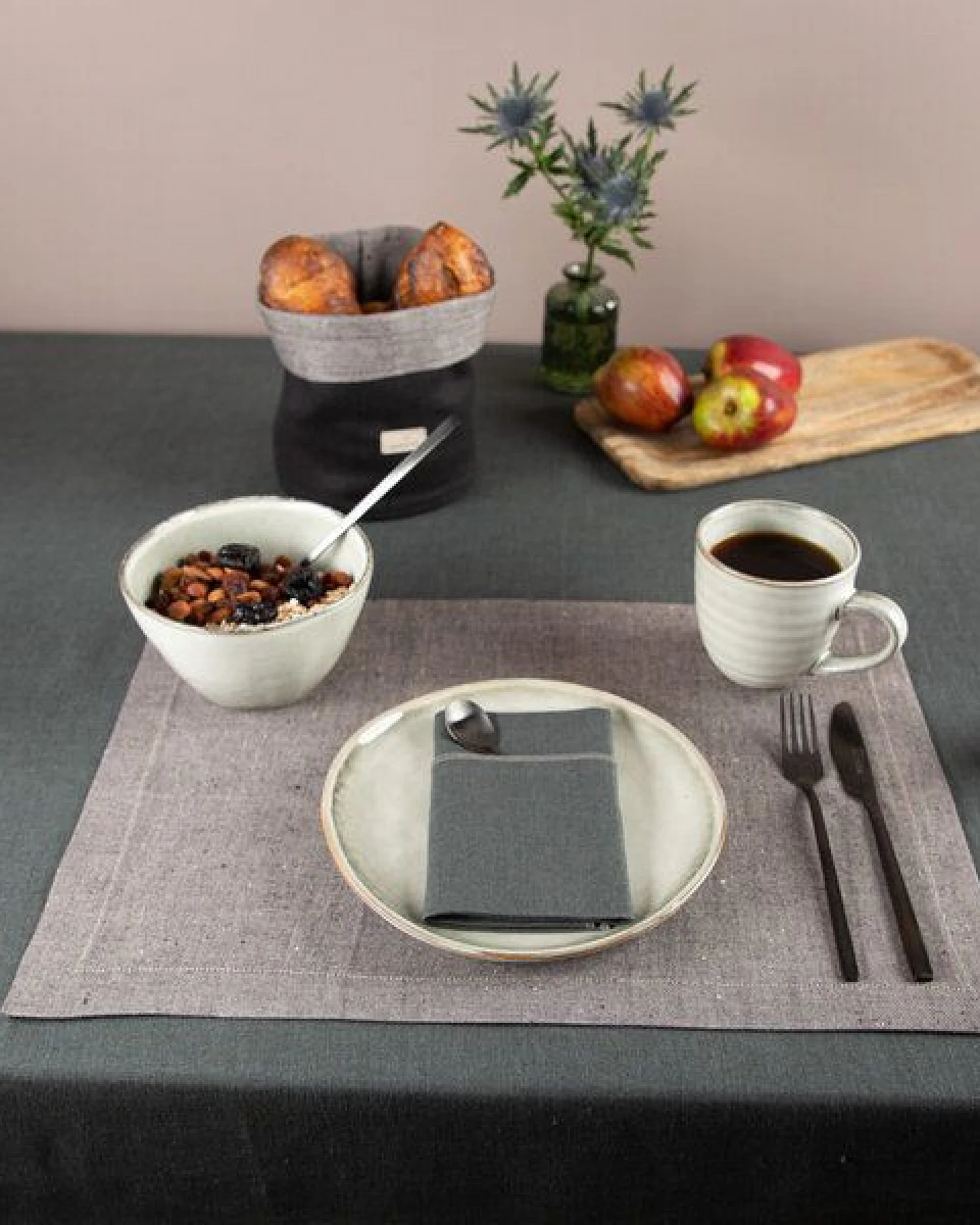 nahtur-design Tischset aus 100% Leinen, Leinendenim – Ansicht 3