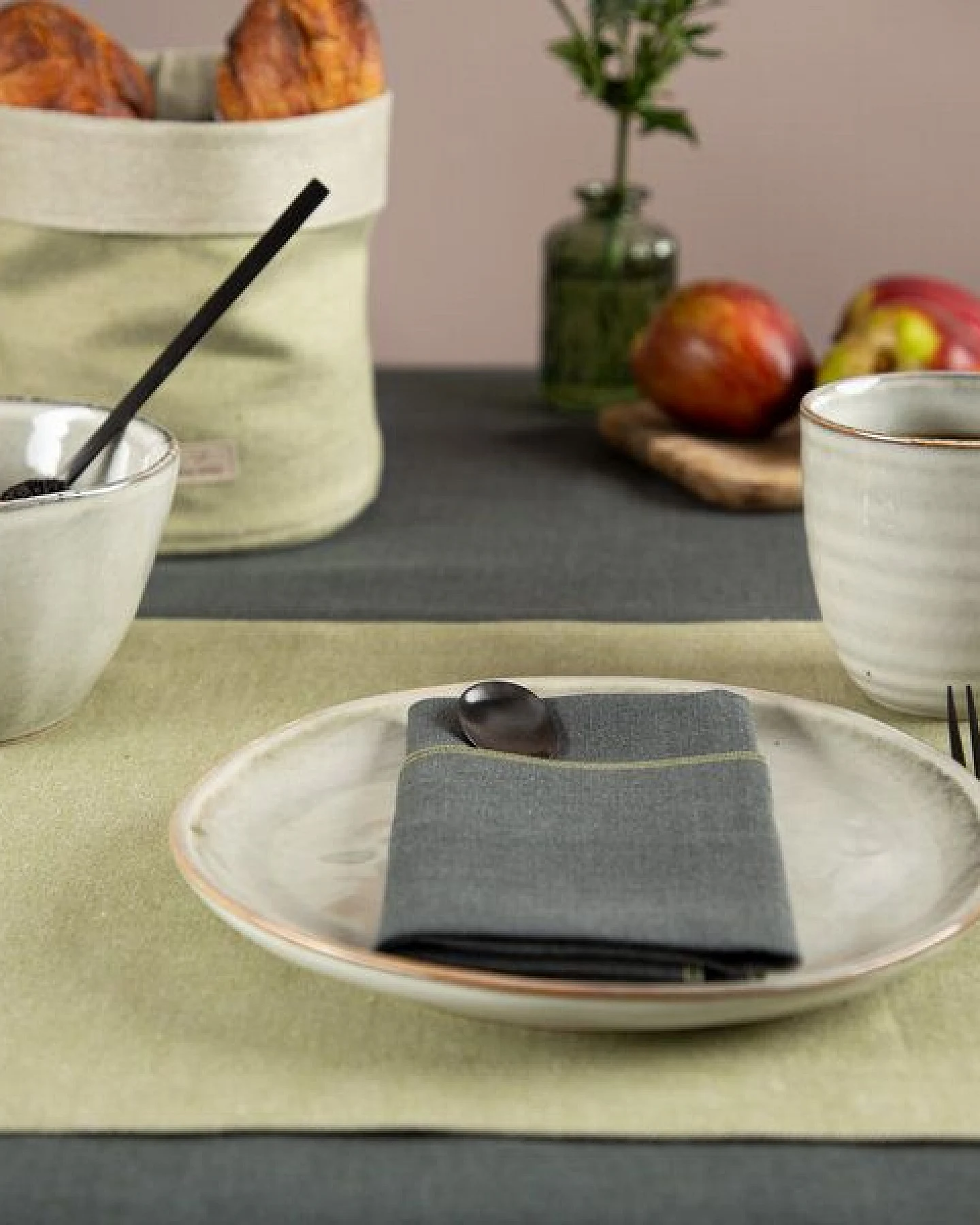 nahtur-design 3er-Set Tischsets aus Bioleinen – 100 % Leinen, Leinendenim – Ansicht 3