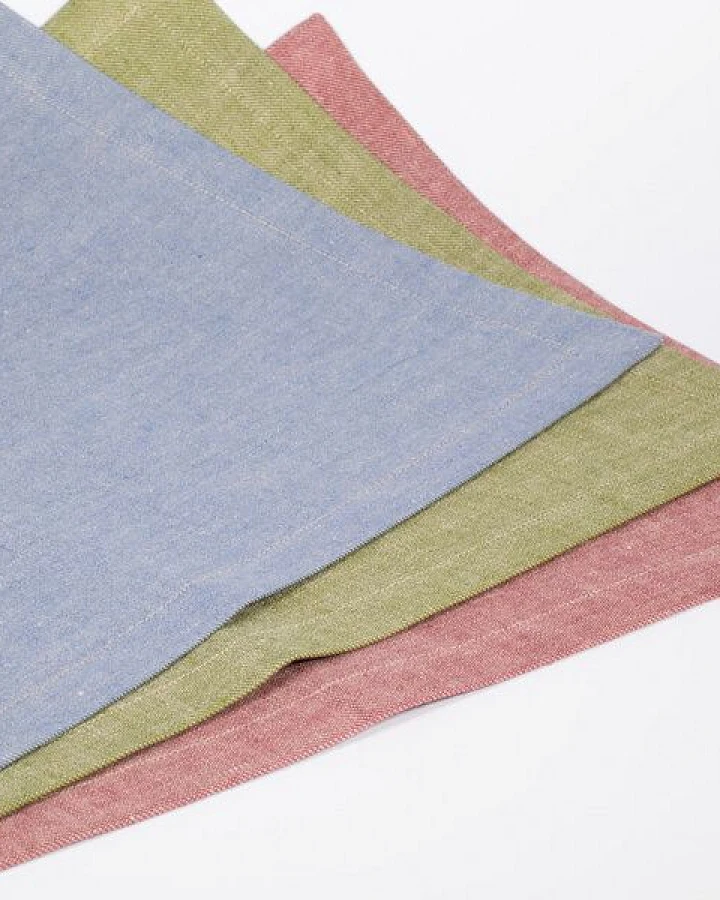 nahtur-design 3er Set Tischset aus 100% Leinen, Leinendenim