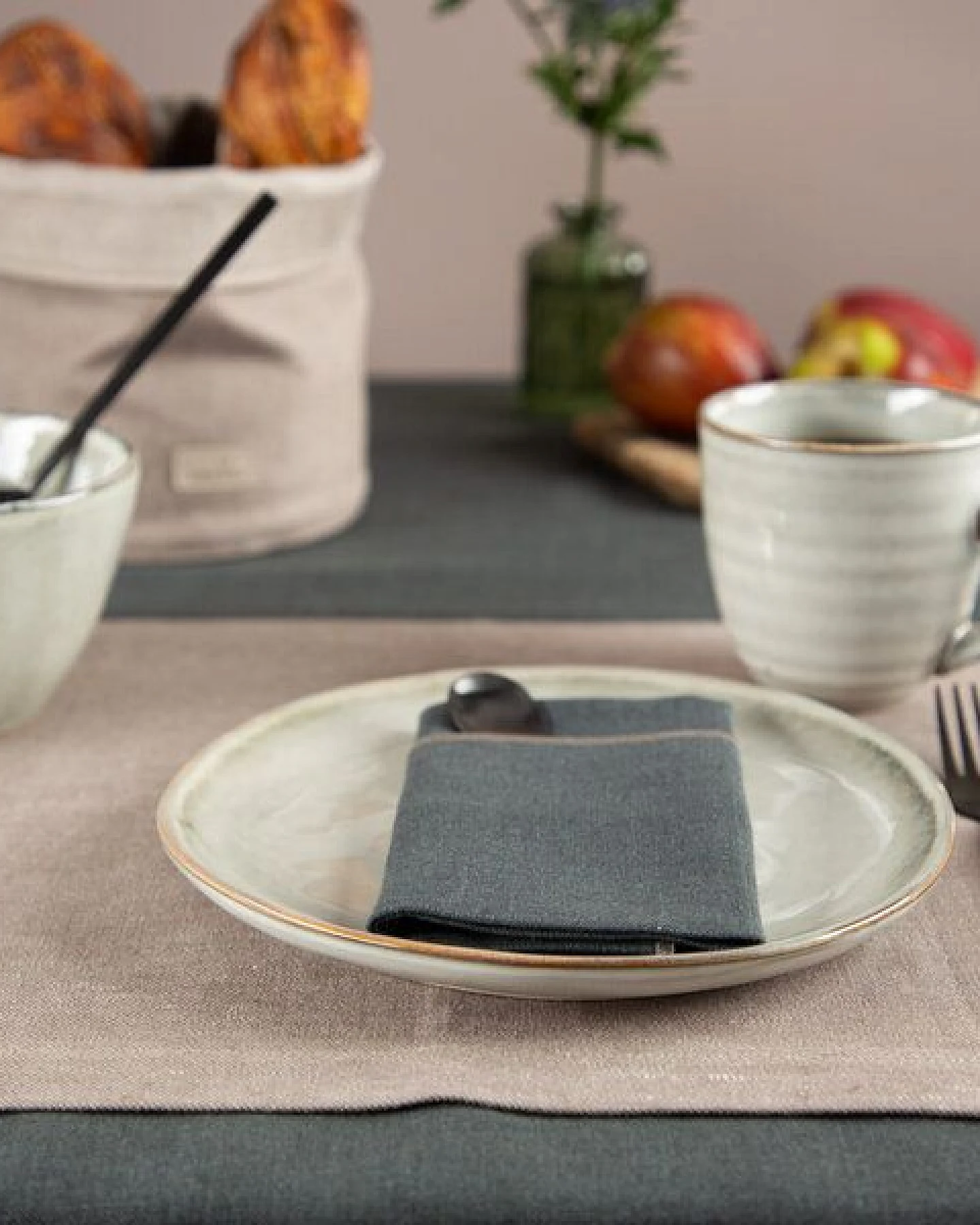 nahtur-design 3er-Set Tischsets aus Bioleinen – 100 % Leinen, Leinendenim – Ansicht 3