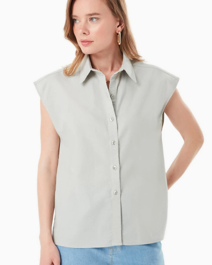 ORGANICATION Damen vegan Bluse Grünes Moos