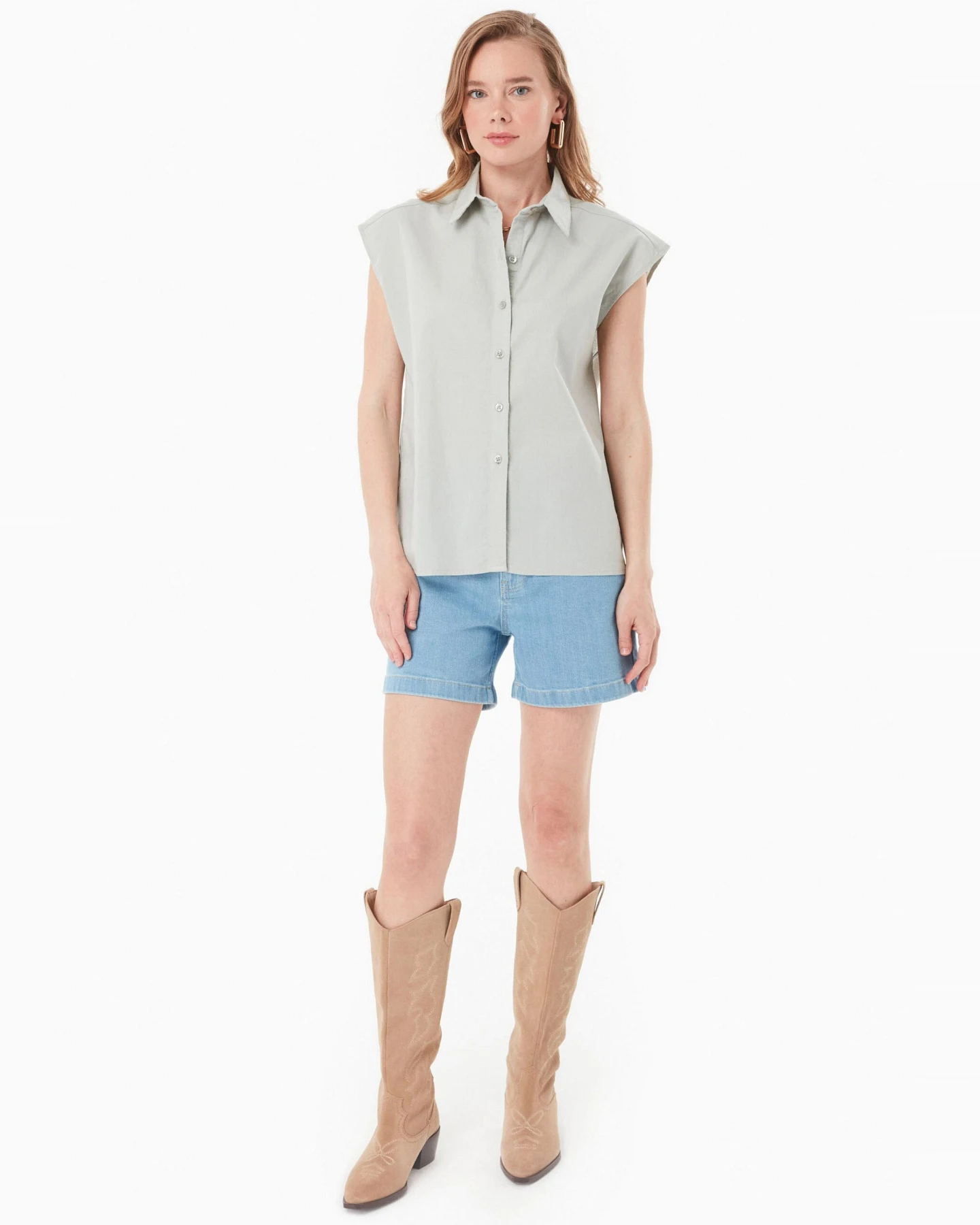 ORGANICATION Damen vegan Bluse Grünes Moos – Ansicht 2