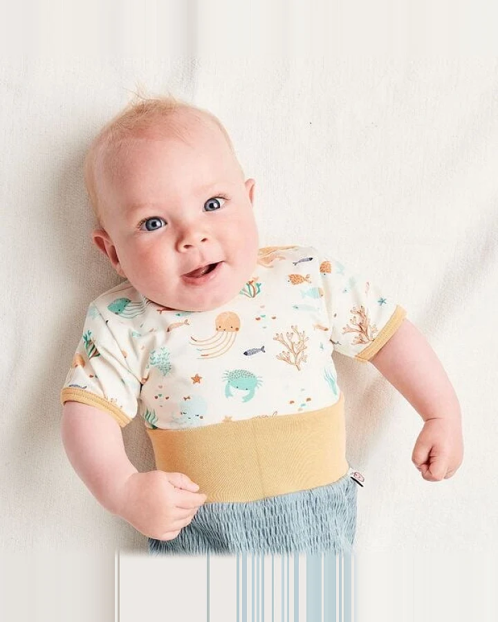 Cheeky Apple Kurzarm-Body "Ocean Party" aus Bio-Baumwolle