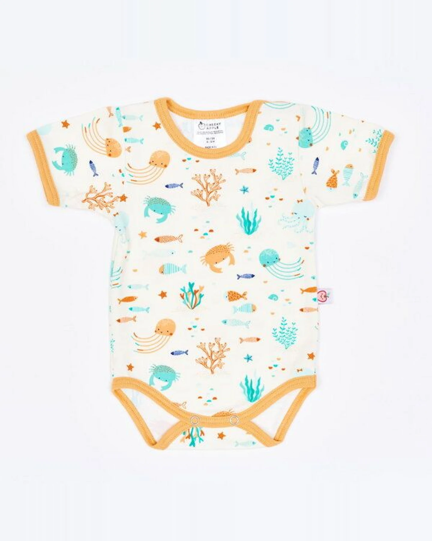 Cheeky Apple Kurzarm-Body "Ocean Party" aus Bio-Baumwolle – Ansicht 2