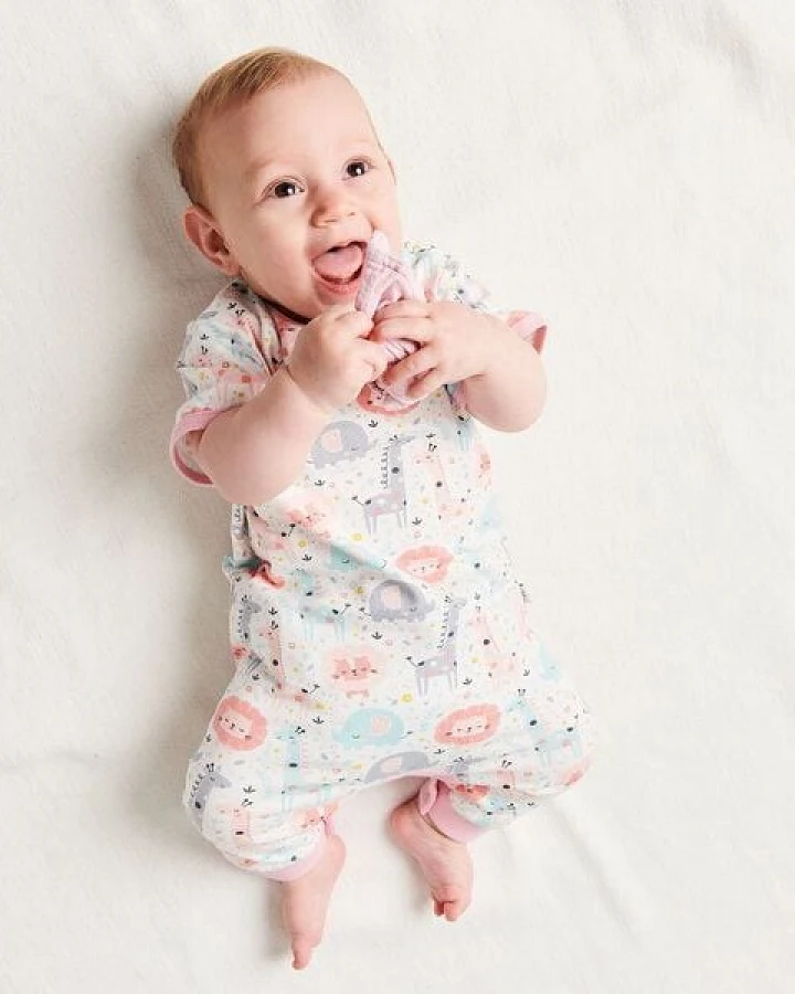 Cheeky Apple Kurzarm-Strampler "Mini Jungle Rose" aus Bio-Baumwolle