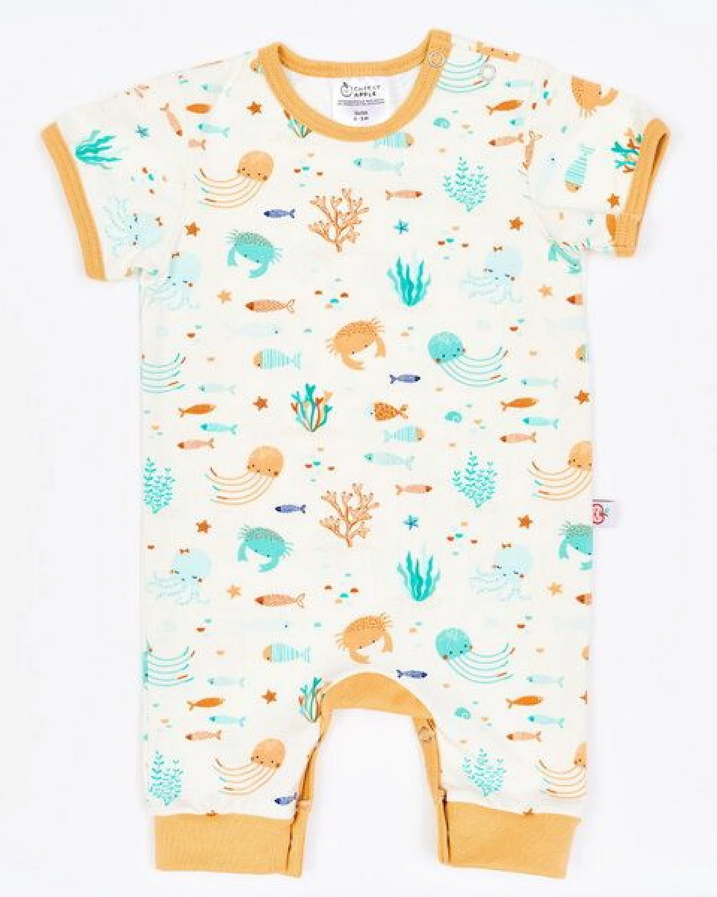 Cheeky Apple Kurzarm-Strampler "Ocean Party" aus Bio-Baumwolle – Ansicht 2
